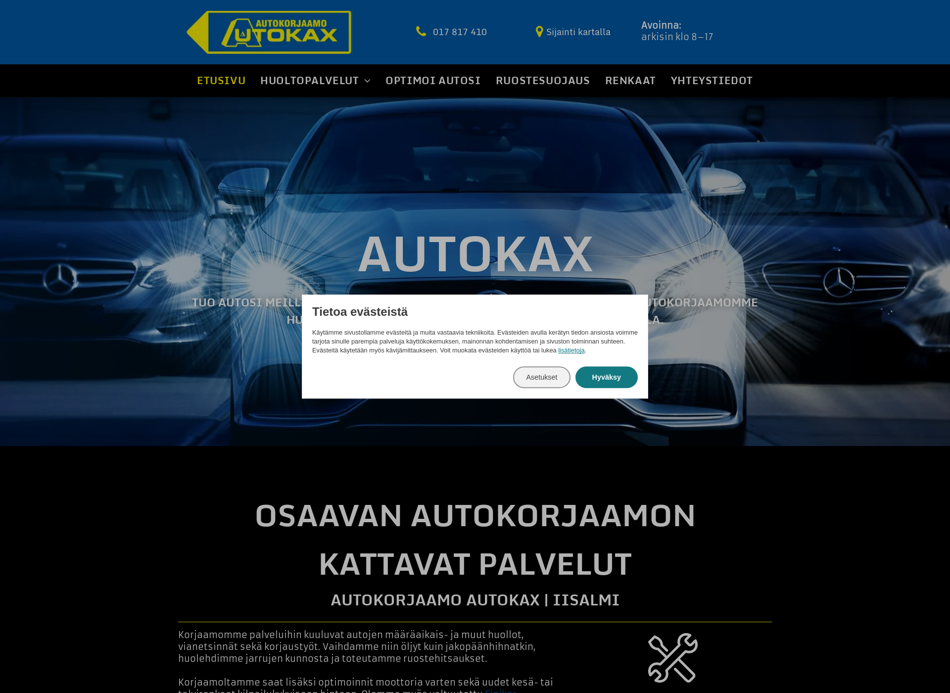 Skärmdump för autokax.fi