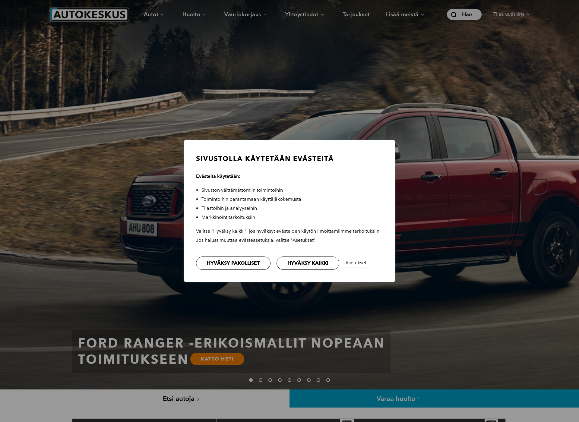 Skärmdump för autokeskus.fi