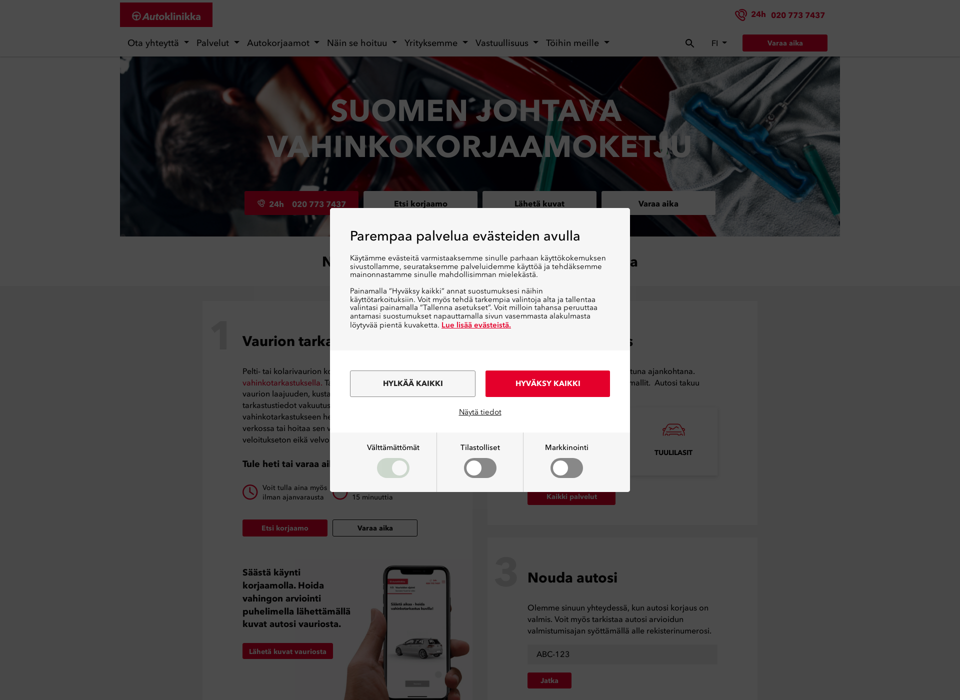 Screenshot for autoklinikka.fi