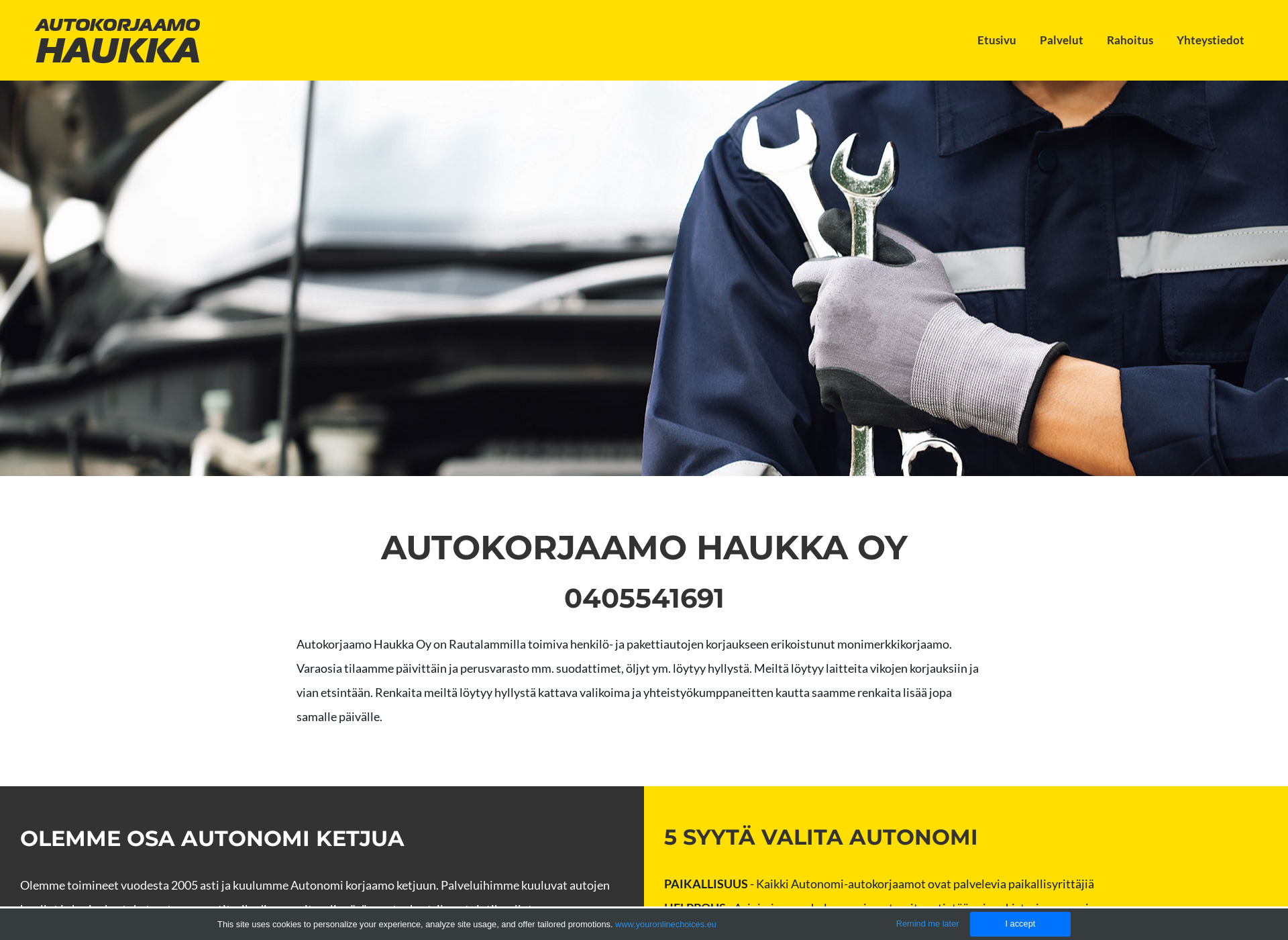 Screenshot for autokorjaamohaukka.fi