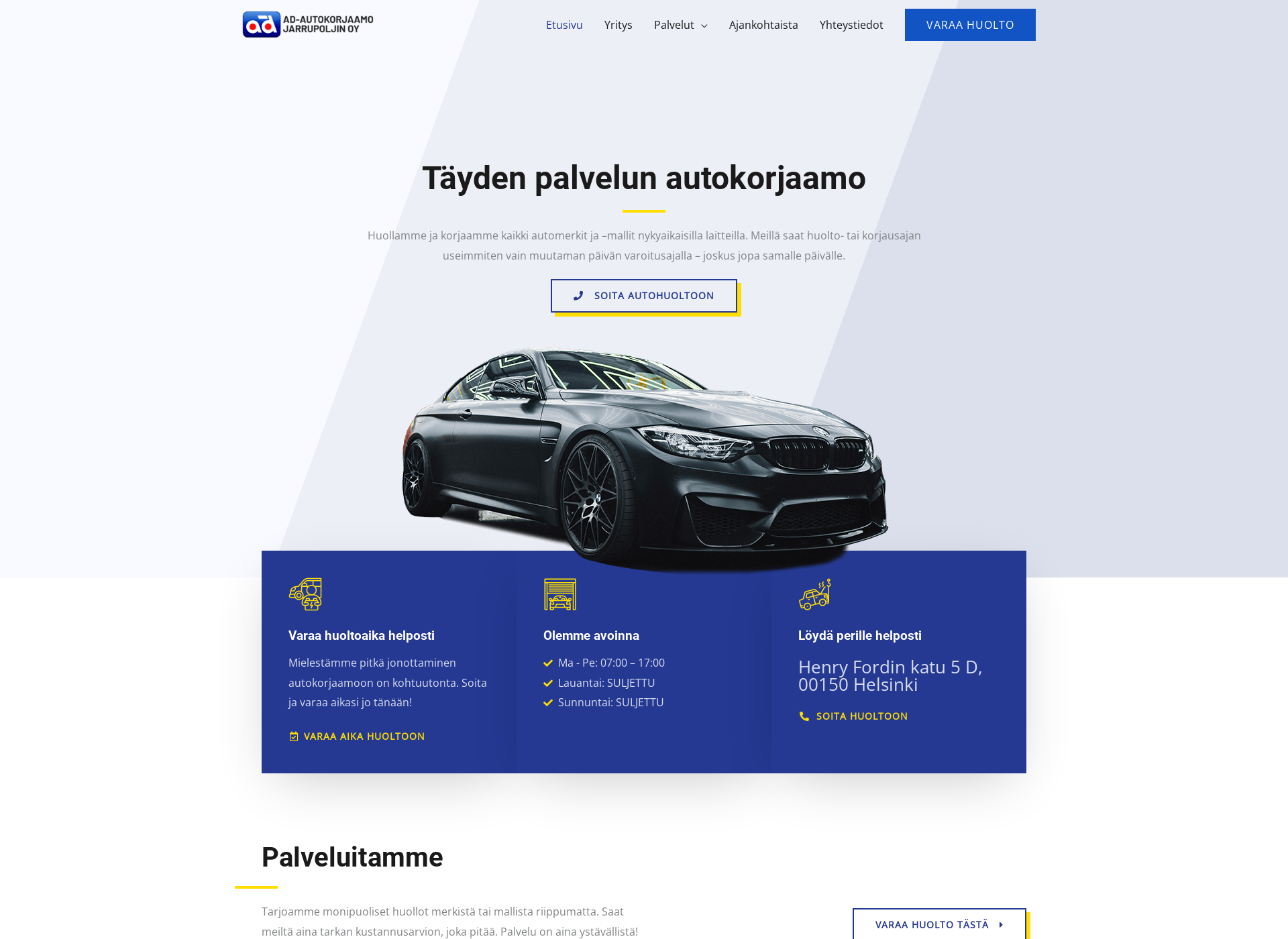 Skärmdump för autokorjaamojarrupoljin.fi