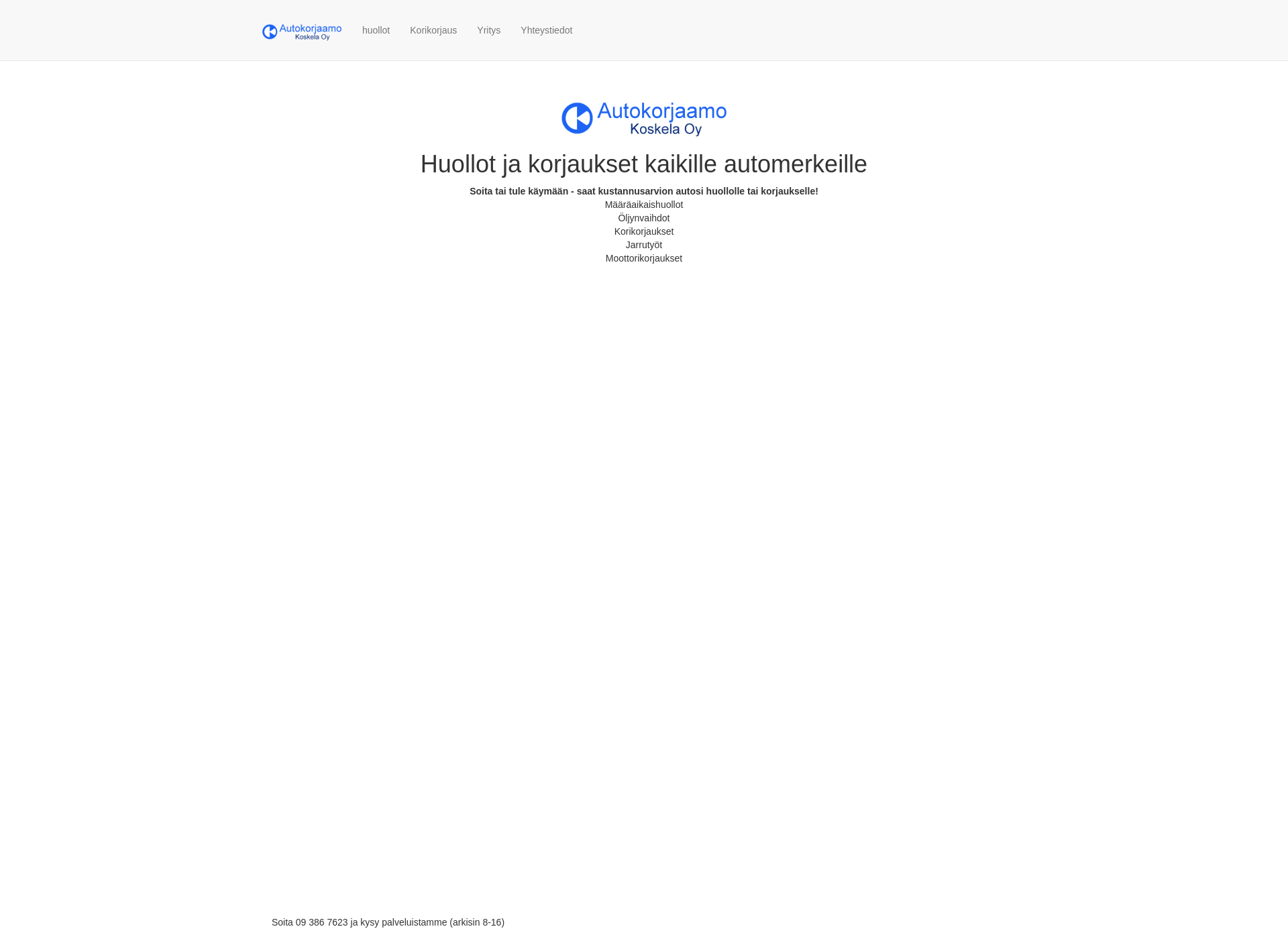 Näyttökuva autokorjaamokoskela.fi