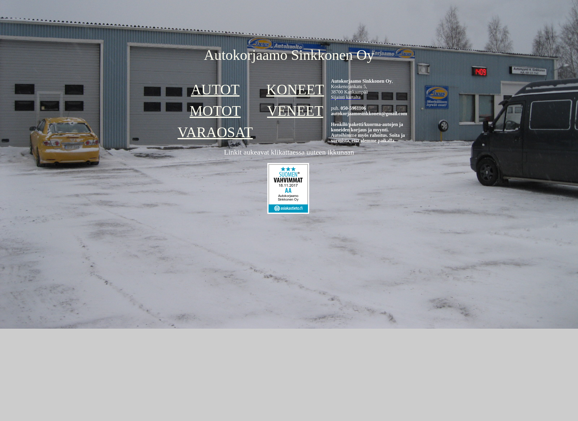 Skärmdump för autokorjaamosinkkonen.fi