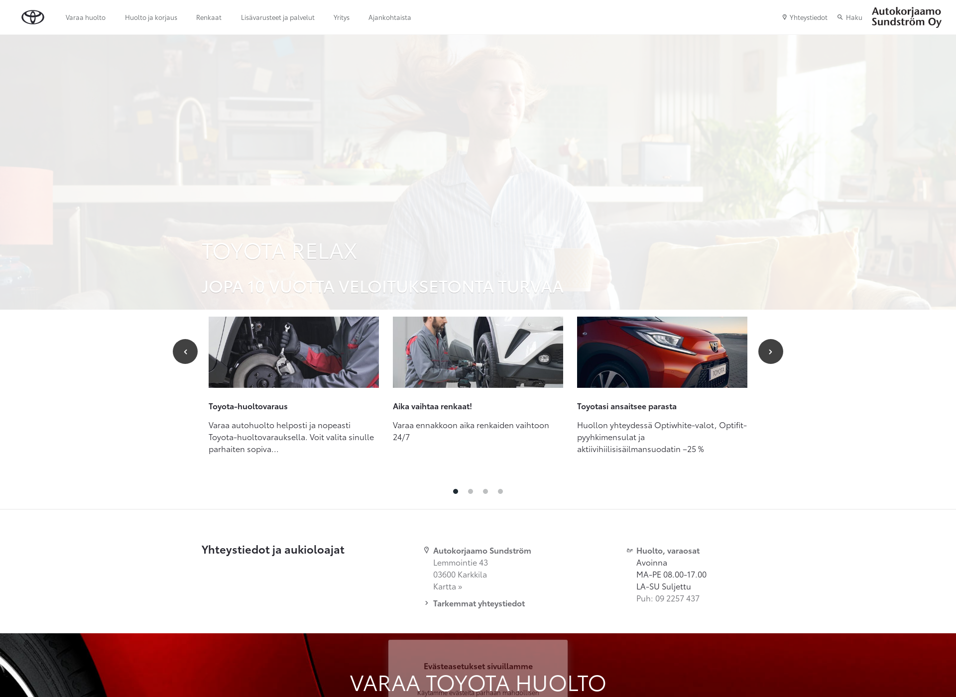 Screenshot for autokorjaamosundstrom.fi