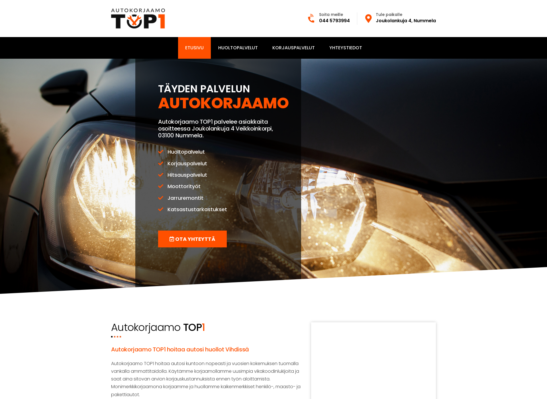 Skärmdump för autokorjaamotop1.fi