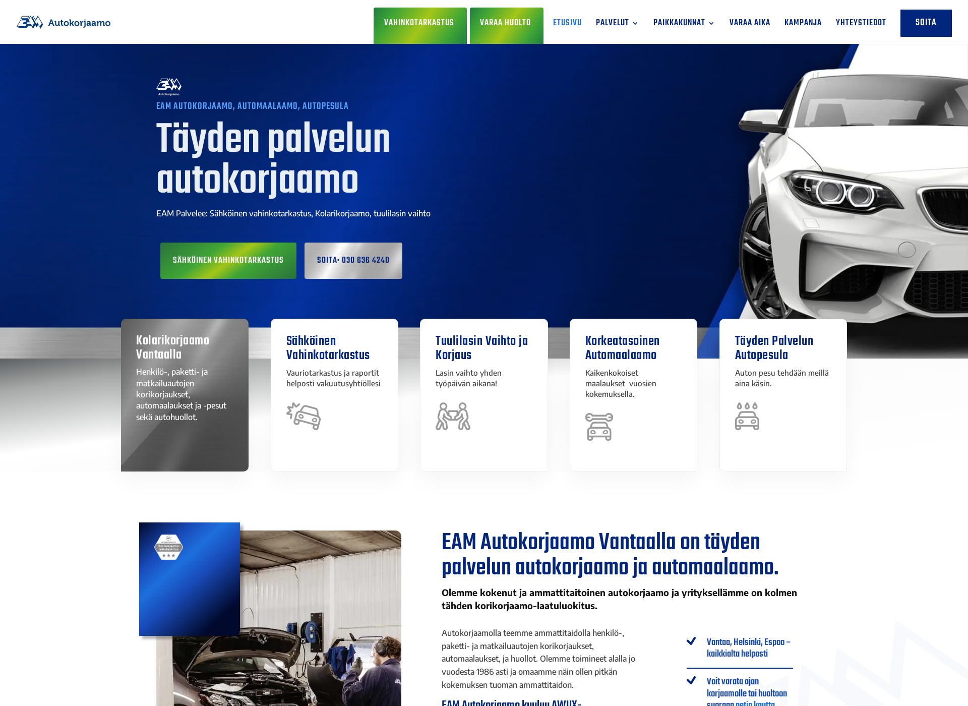Screenshot for autokorjaamovantaa.fi