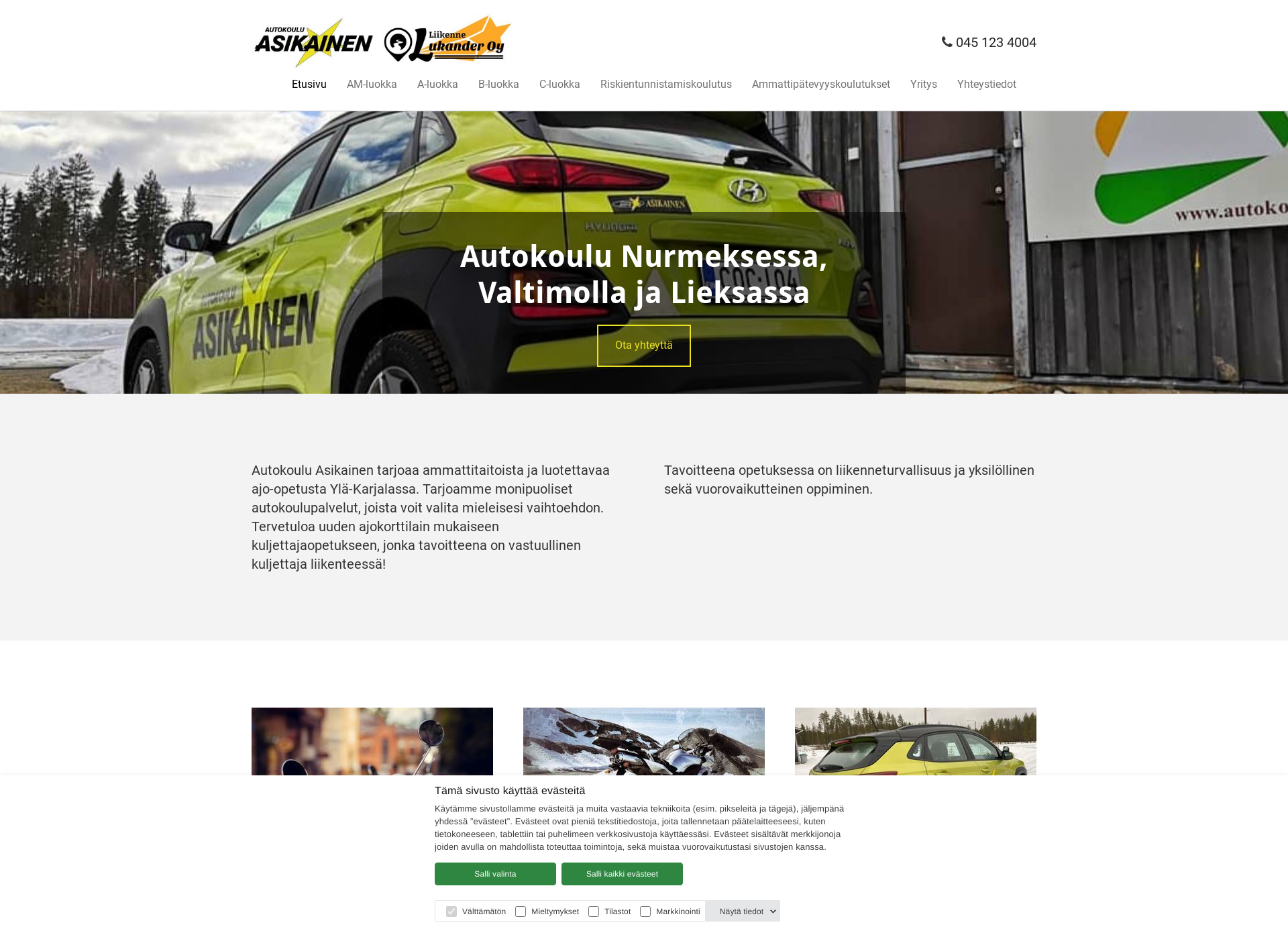Screenshot for autokouluasikainen.fi