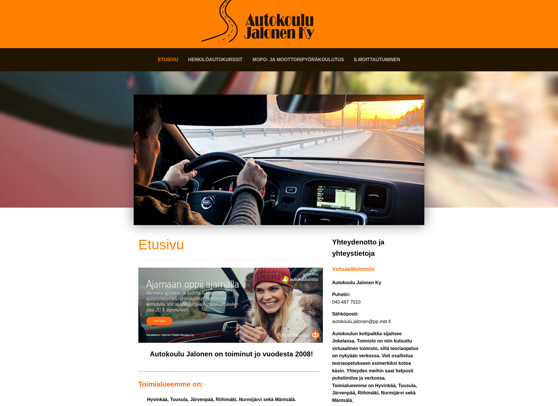 Screenshot for autokoulujalonen.fi