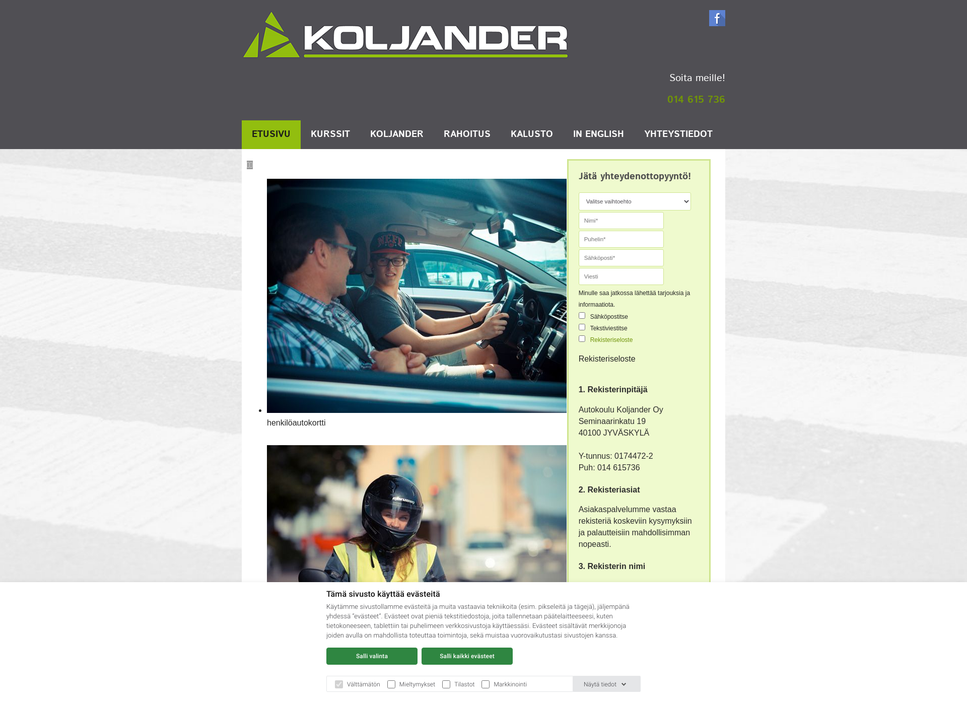 Screenshot for autokoulukoljander.fi