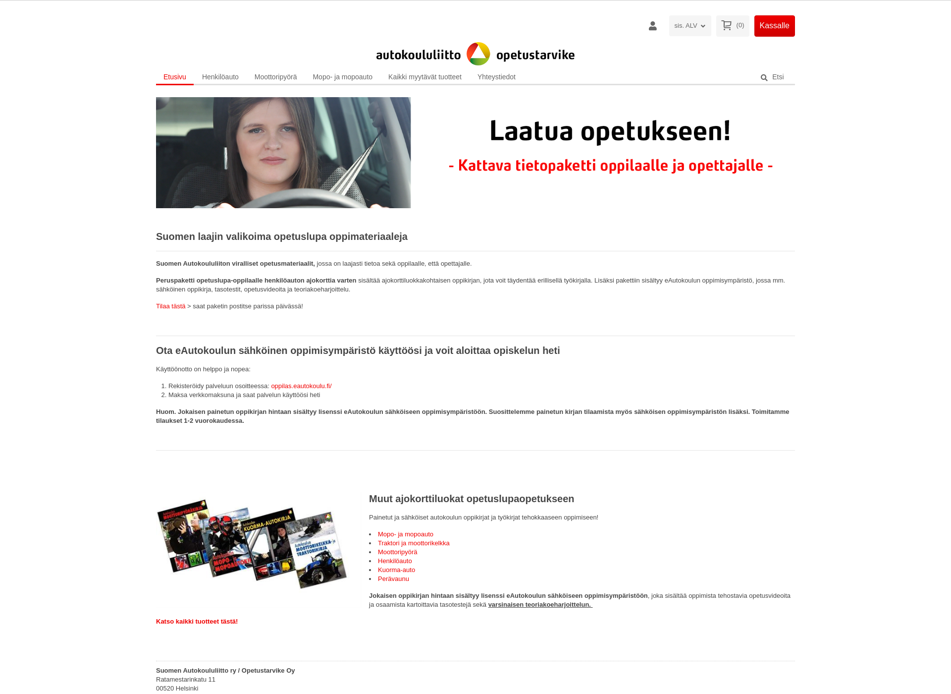 Skärmdump för autokoulunoppikirja.fi