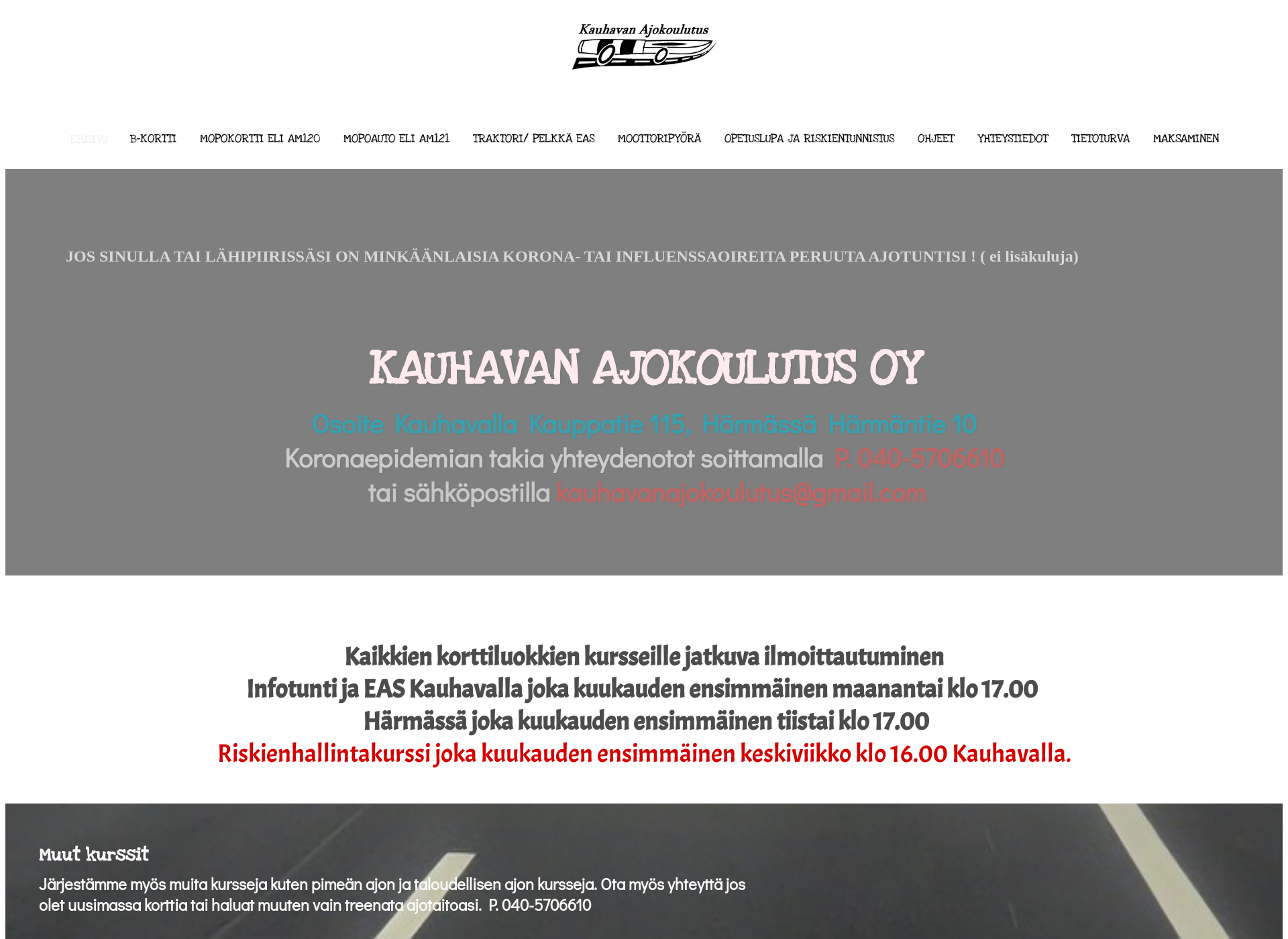 Skärmdump för autokoulupilotti.fi