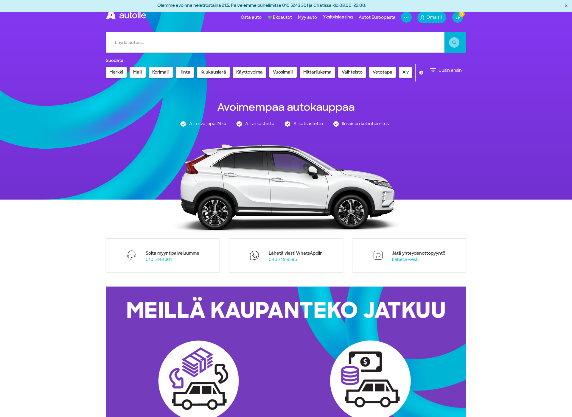 Screenshot for autolle.fi