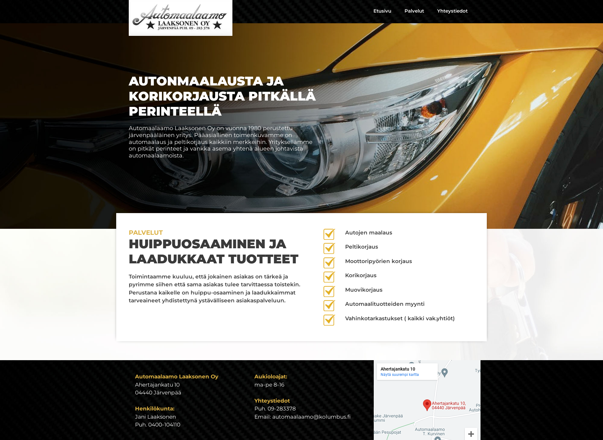 Skärmdump för automaalaamolaaksonen.fi