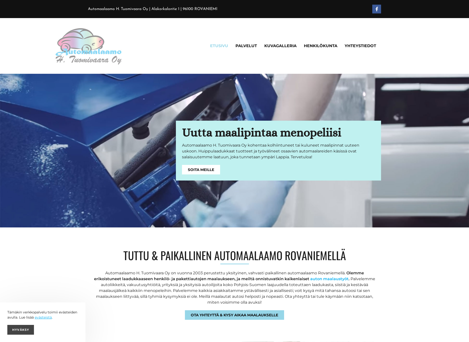 Skärmdump för automaalaamotuomivaara.fi