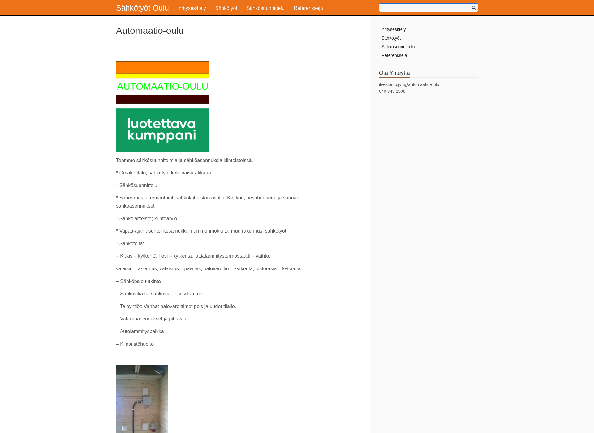 Skärmdump för automaatio-oulu.fi