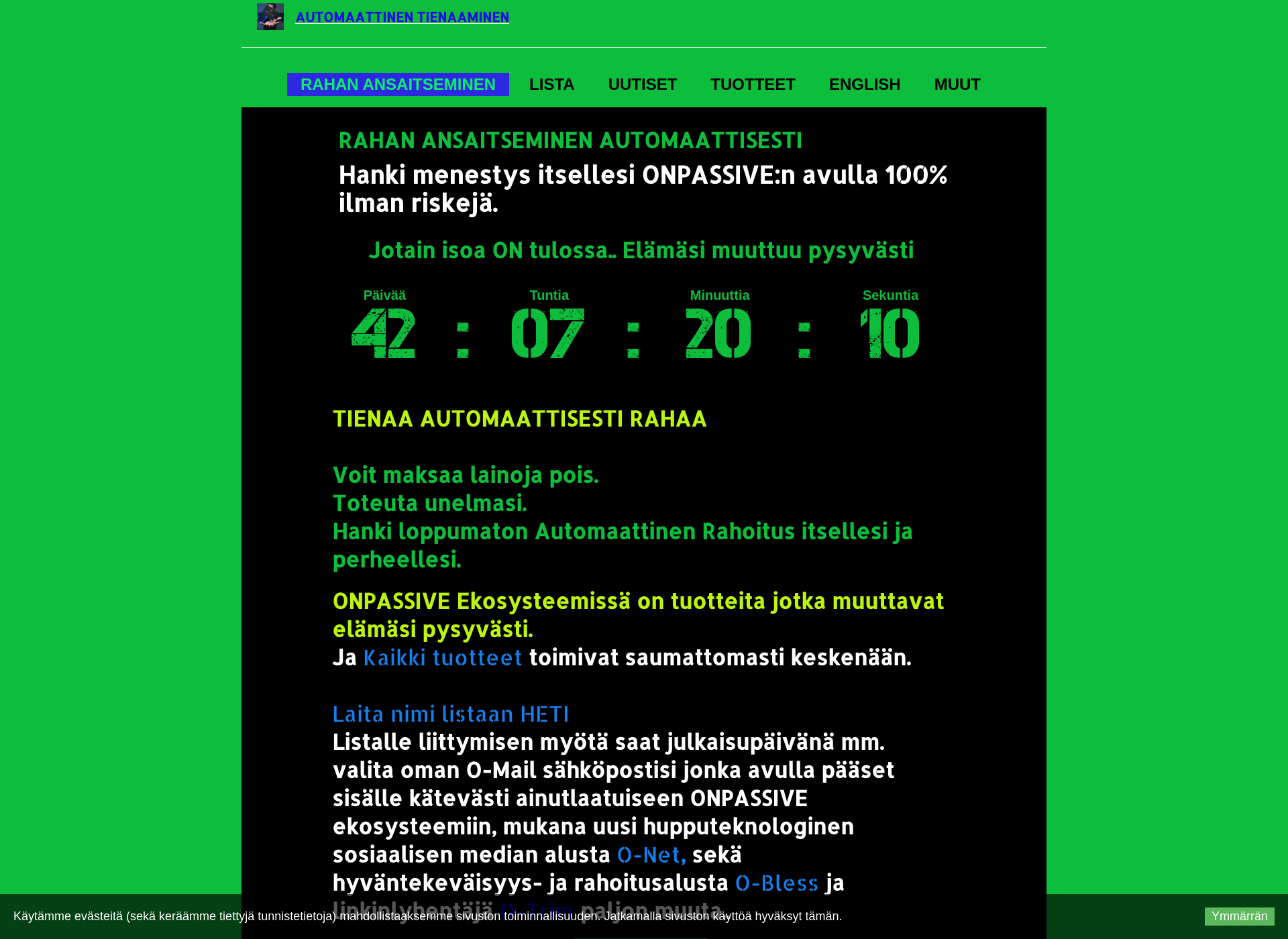 Skärmdump för automaattinentienaaminen.fi