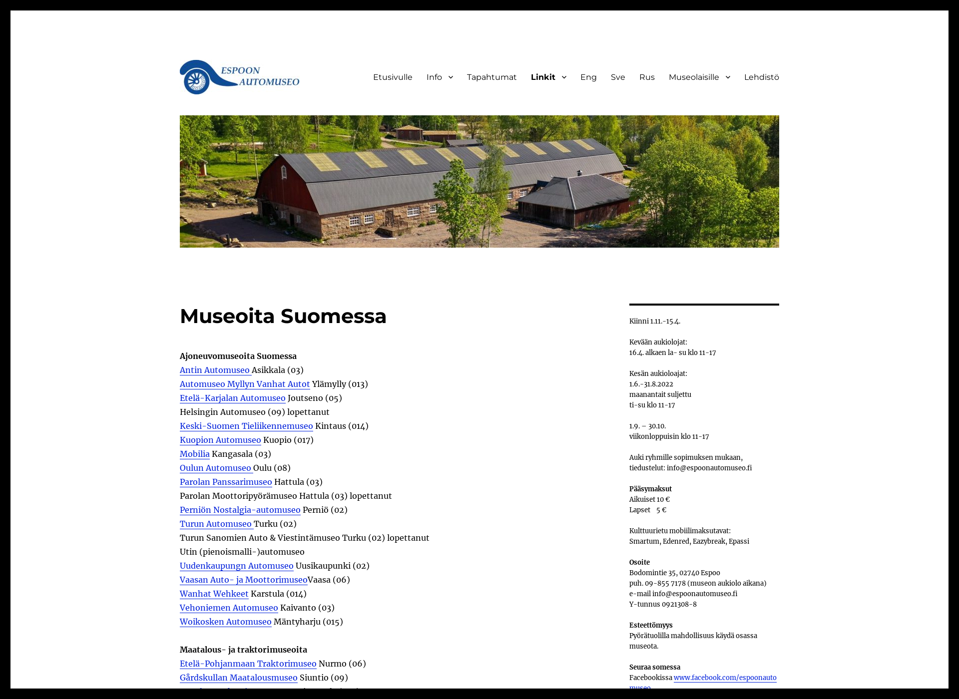 Screenshot for automuseot.fi