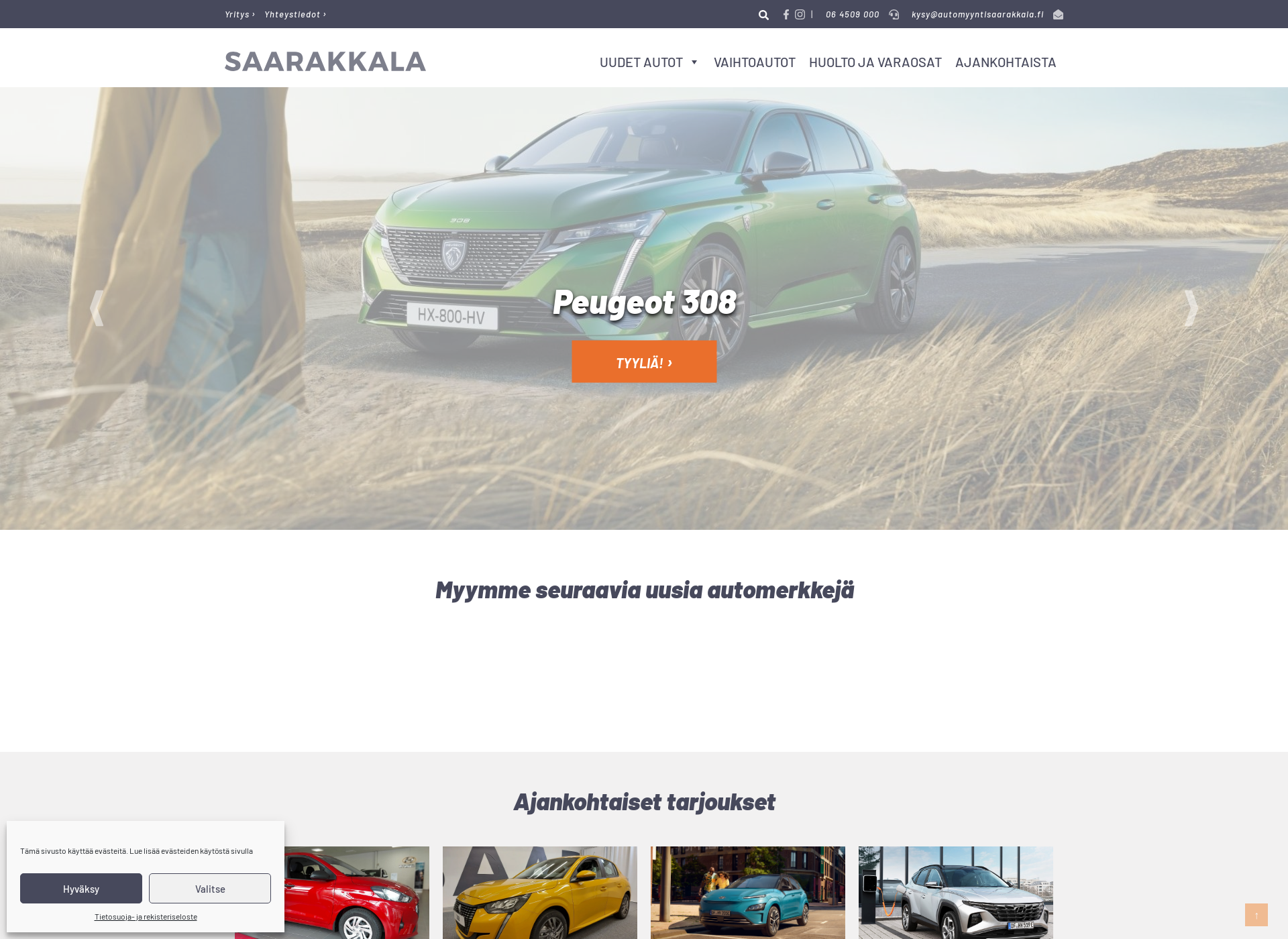 Skärmdump för automyyntisaarakkala.fi