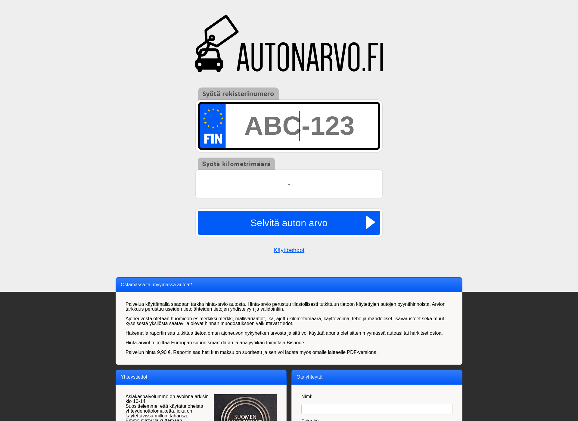 Screenshot for autonarvo.fi