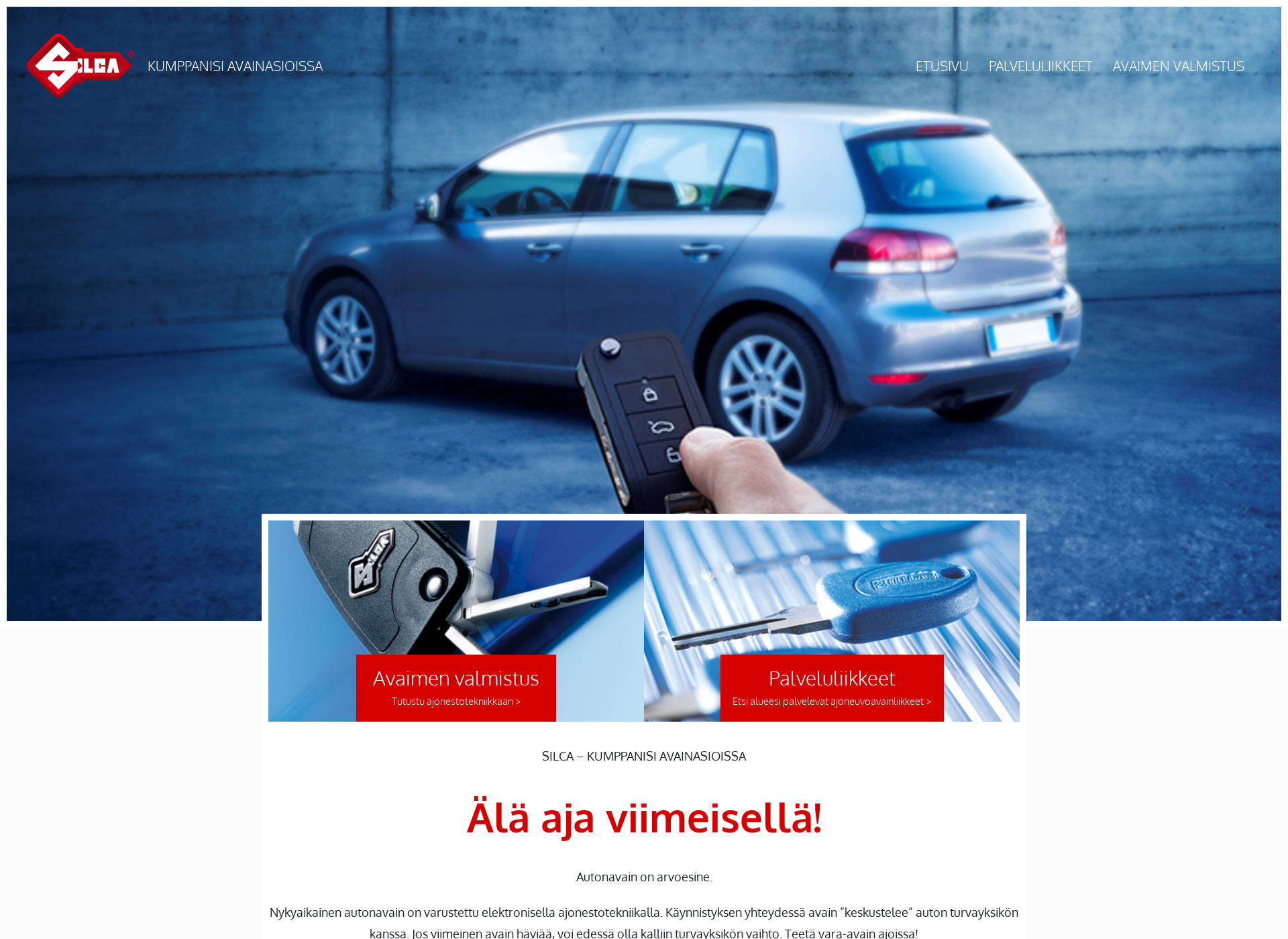 Skärmdump för autonavain.fi