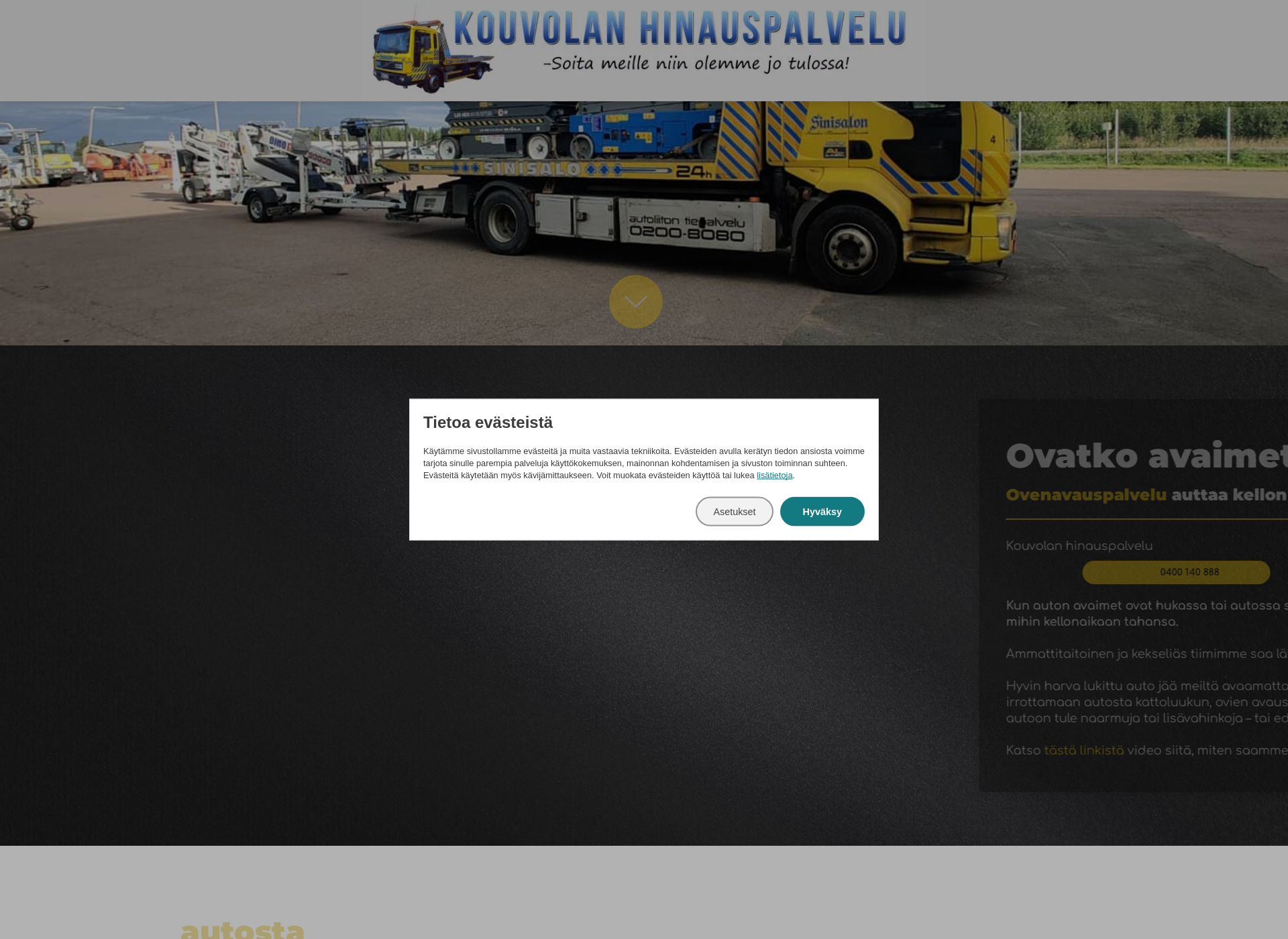 Skärmdump för autonovenavauskouvola.fi