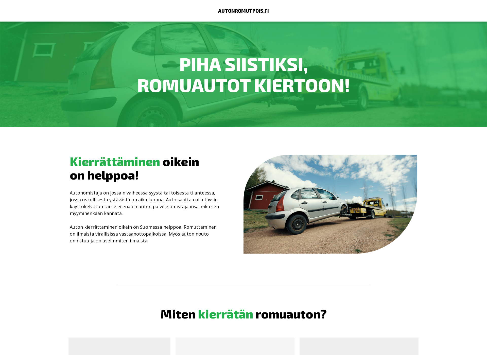 Skärmdump för autonromutpois.fi