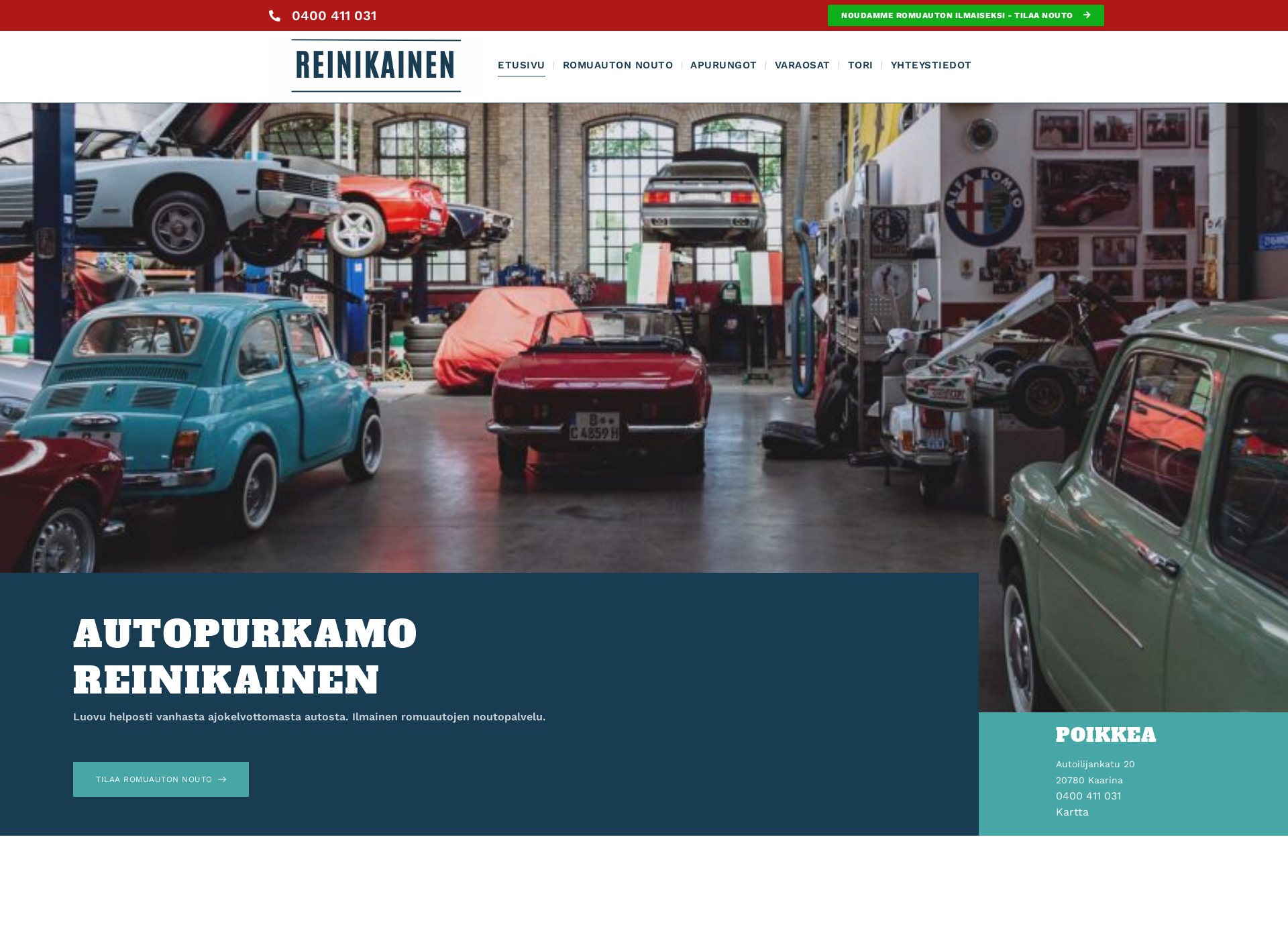 Screenshot for autopurkamoreinikainen.fi