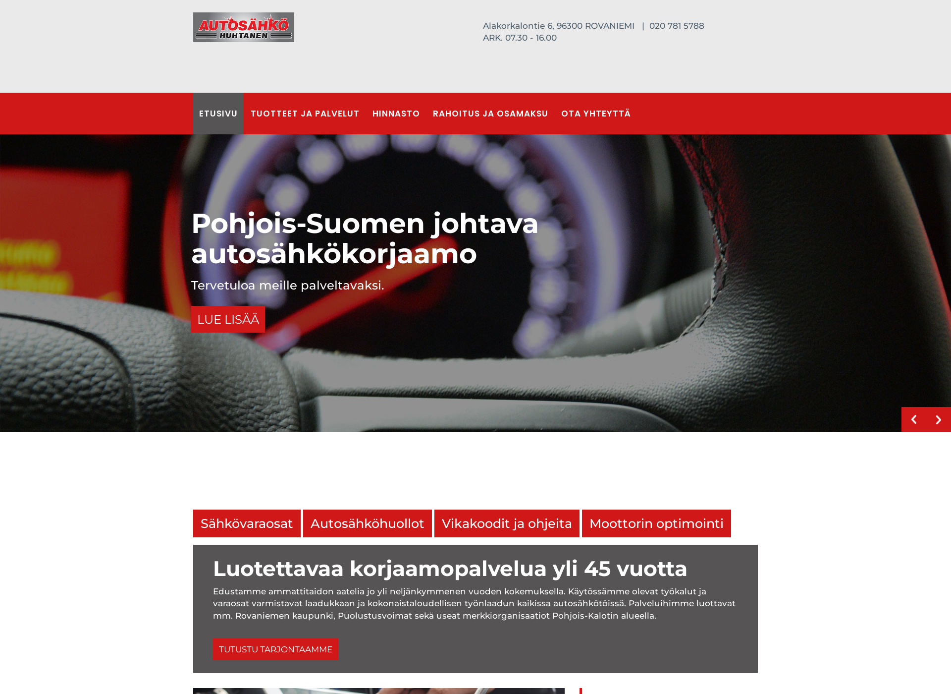 Screenshot for autosahkohuhtanen.fi