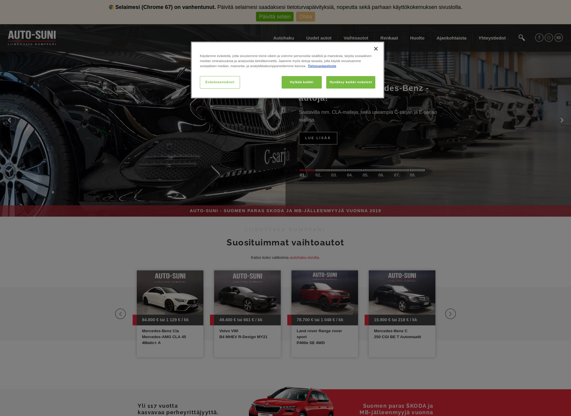 Skärmdump för autosuni.fi