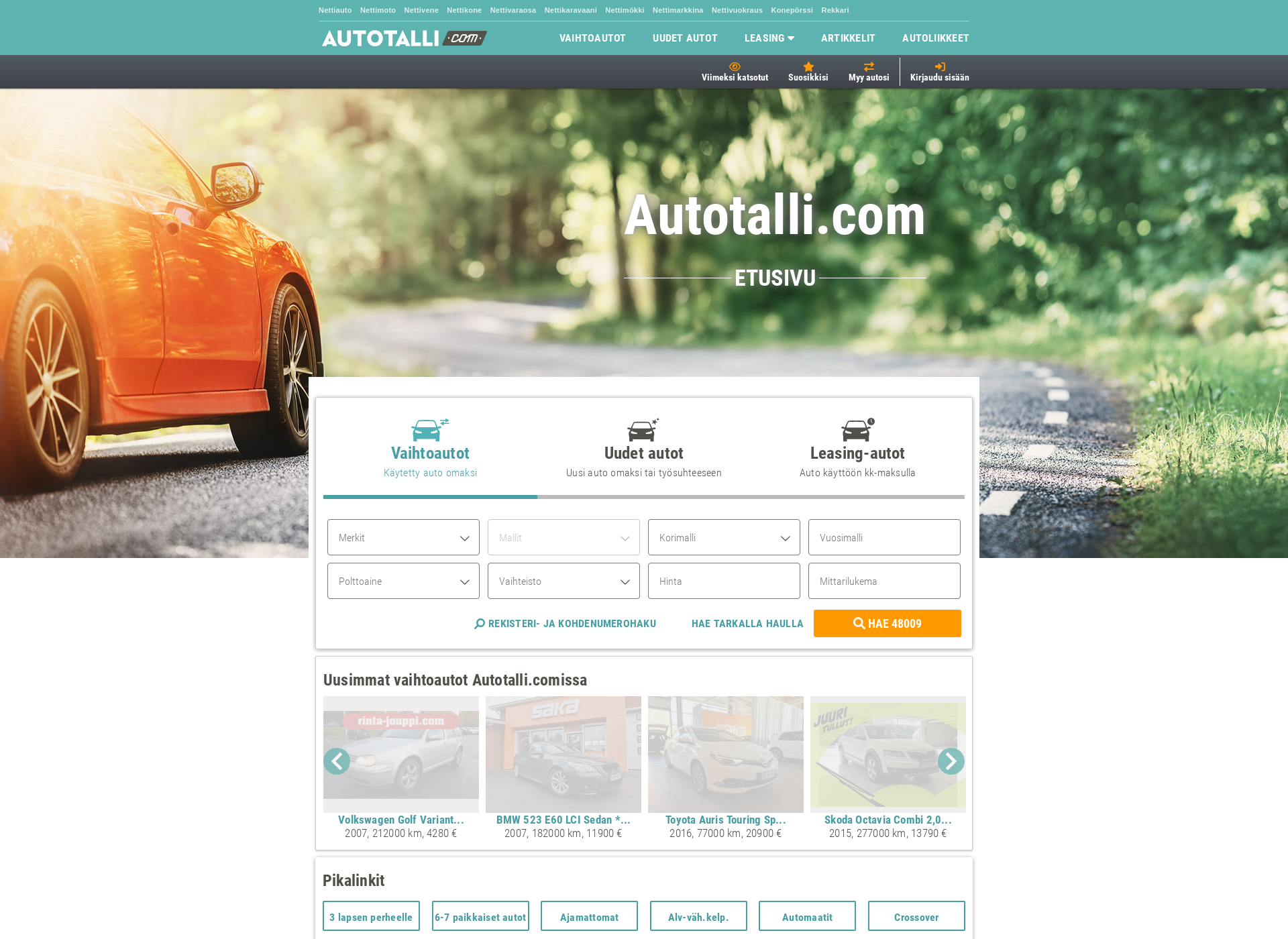 Screenshot for autotalli.fi