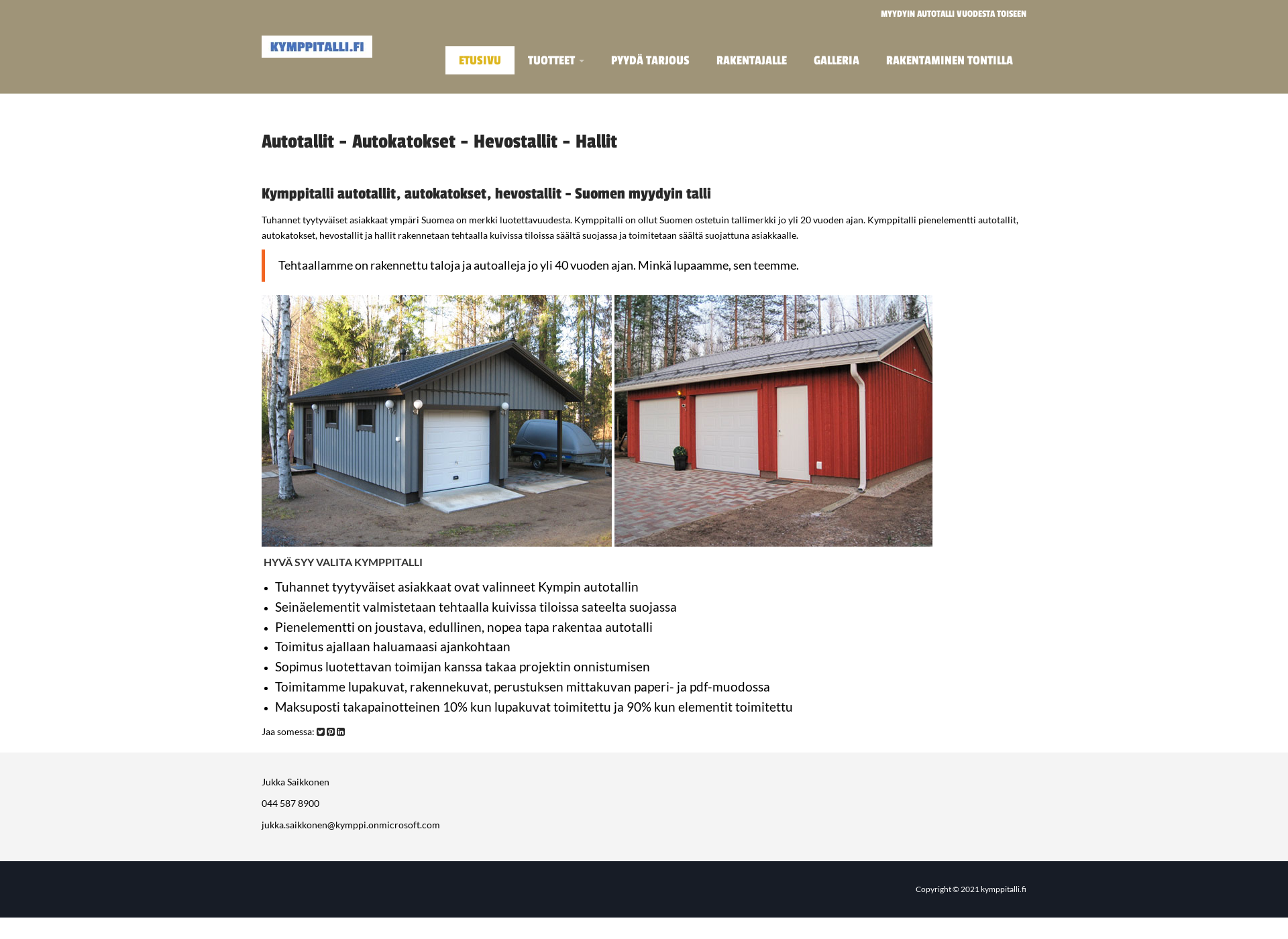 Skärmdump för autotallit.fi