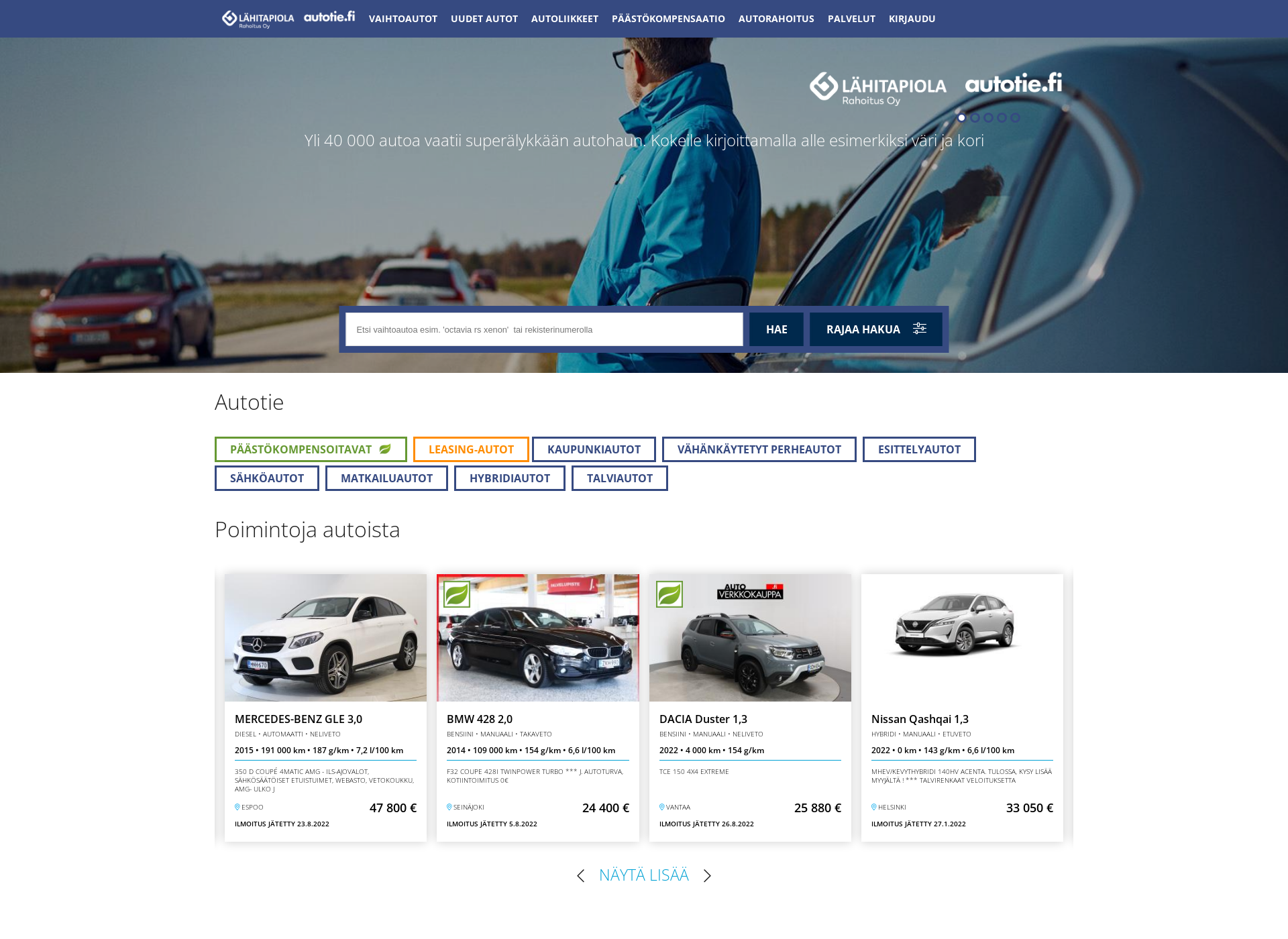 Skärmdump för autotie.fi