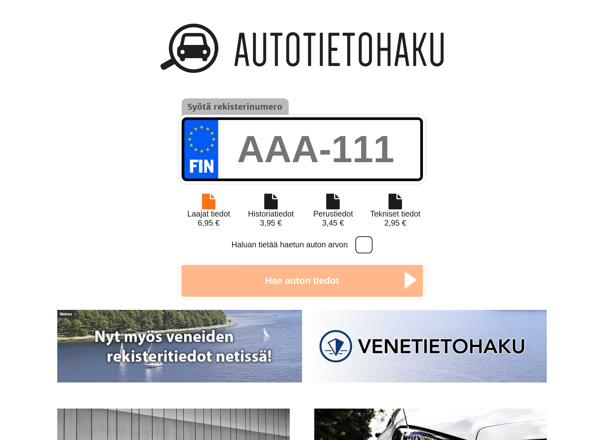 Screenshot for autotietohaku.fi