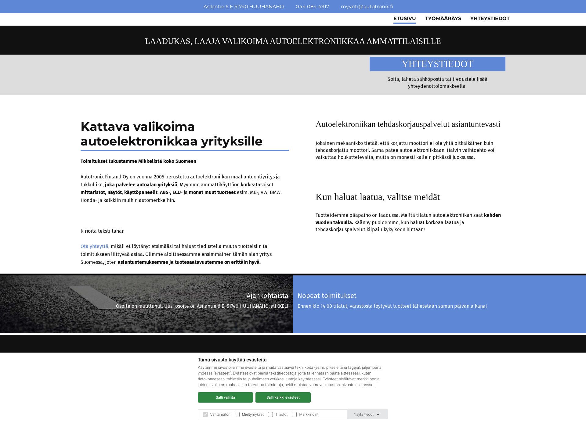 Skärmdump för autotronix.fi