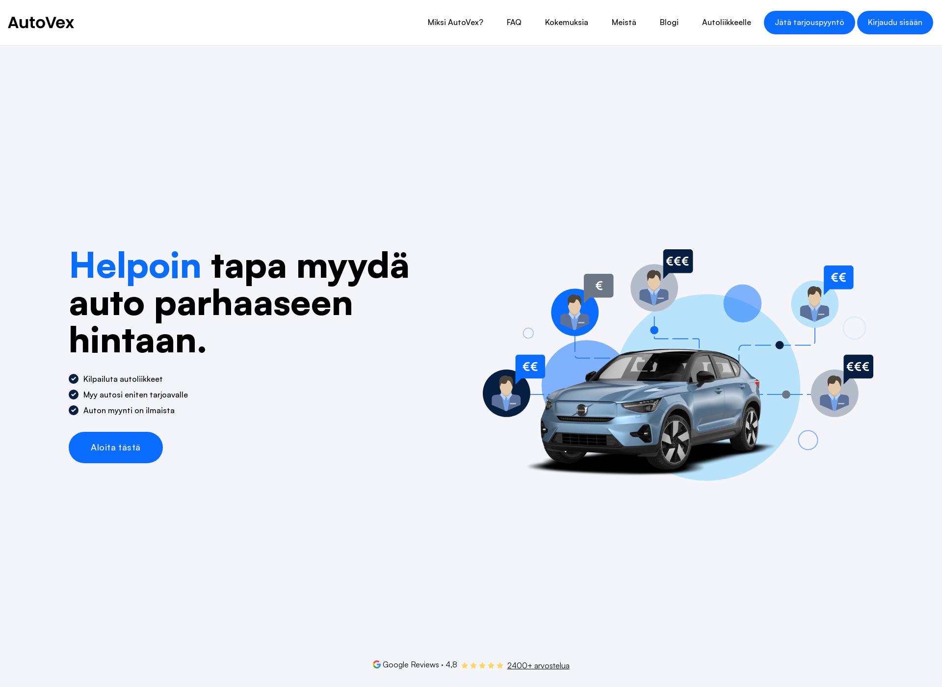 Skärmdump för autoveks.fi