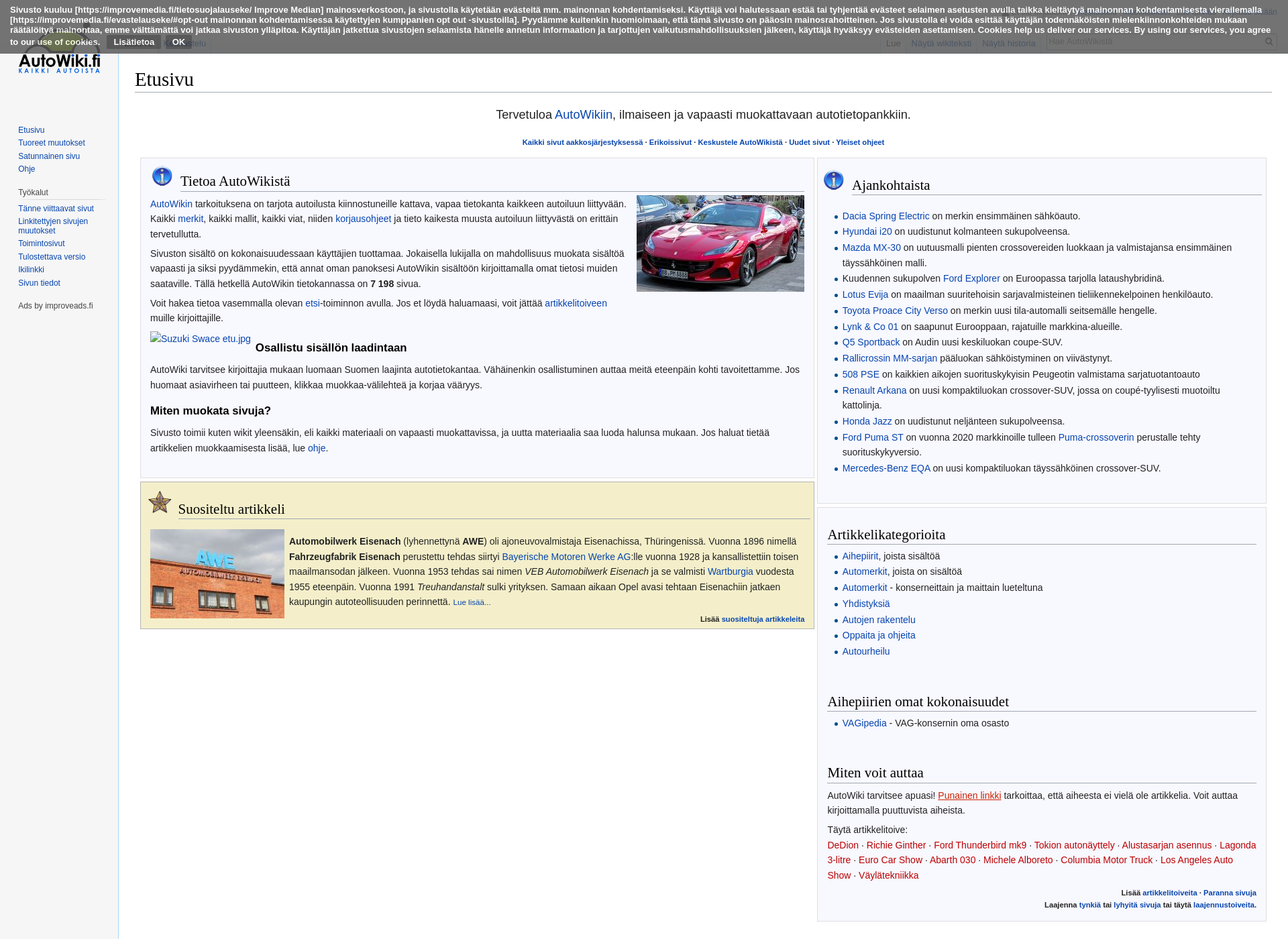 Skärmdump för autowiki.fi