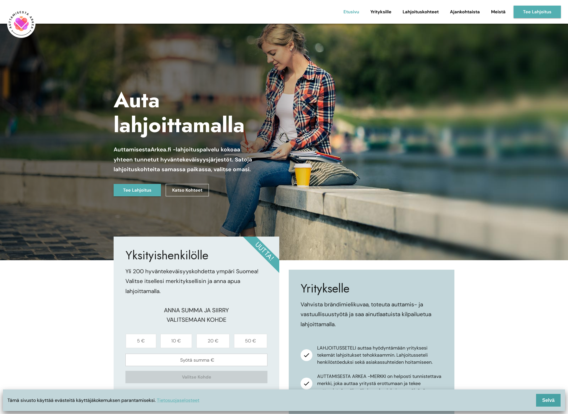 Skärmdump för auttamisestaarkea.fi