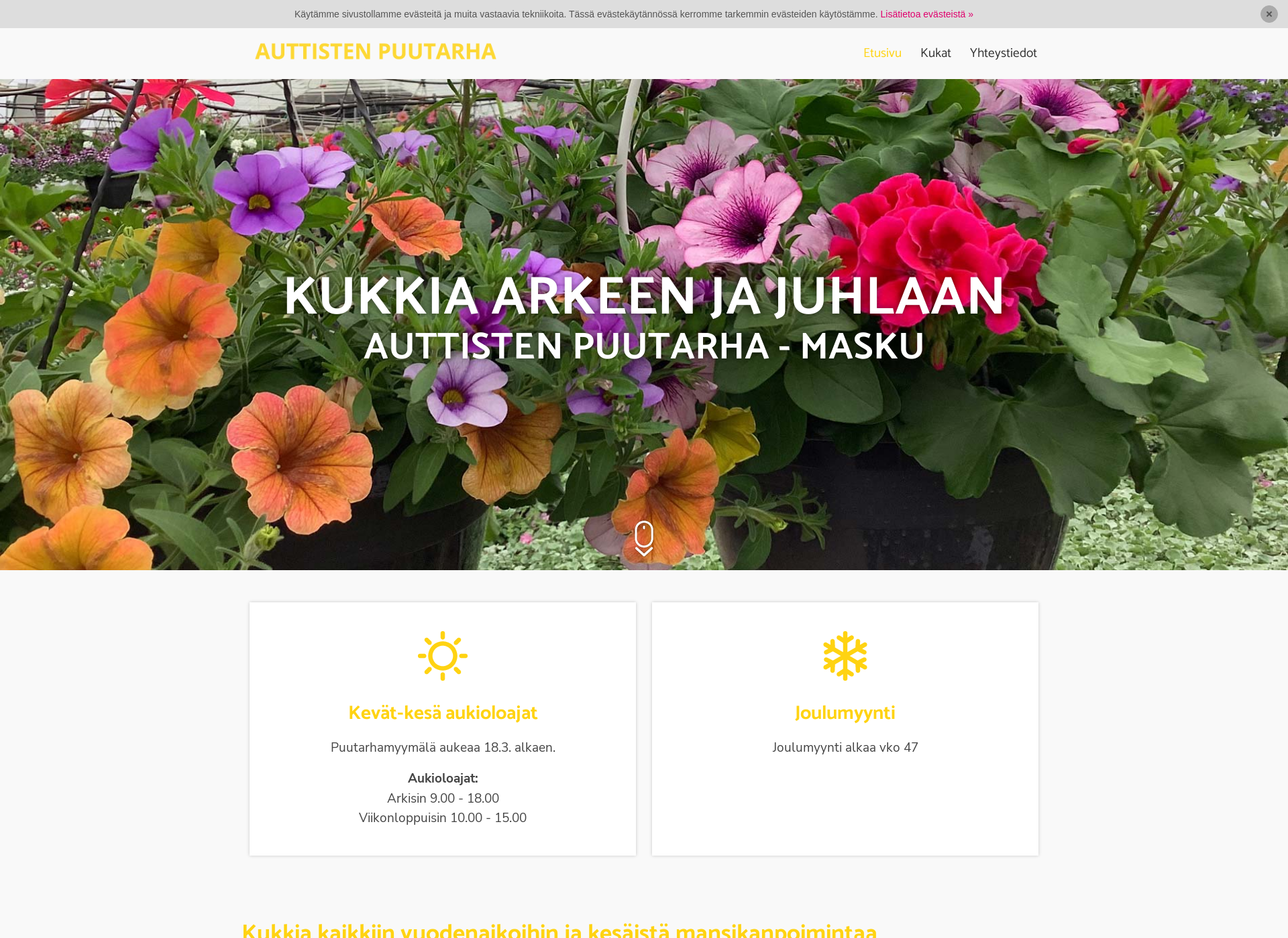 Skärmdump för auttistenpuutarha.fi