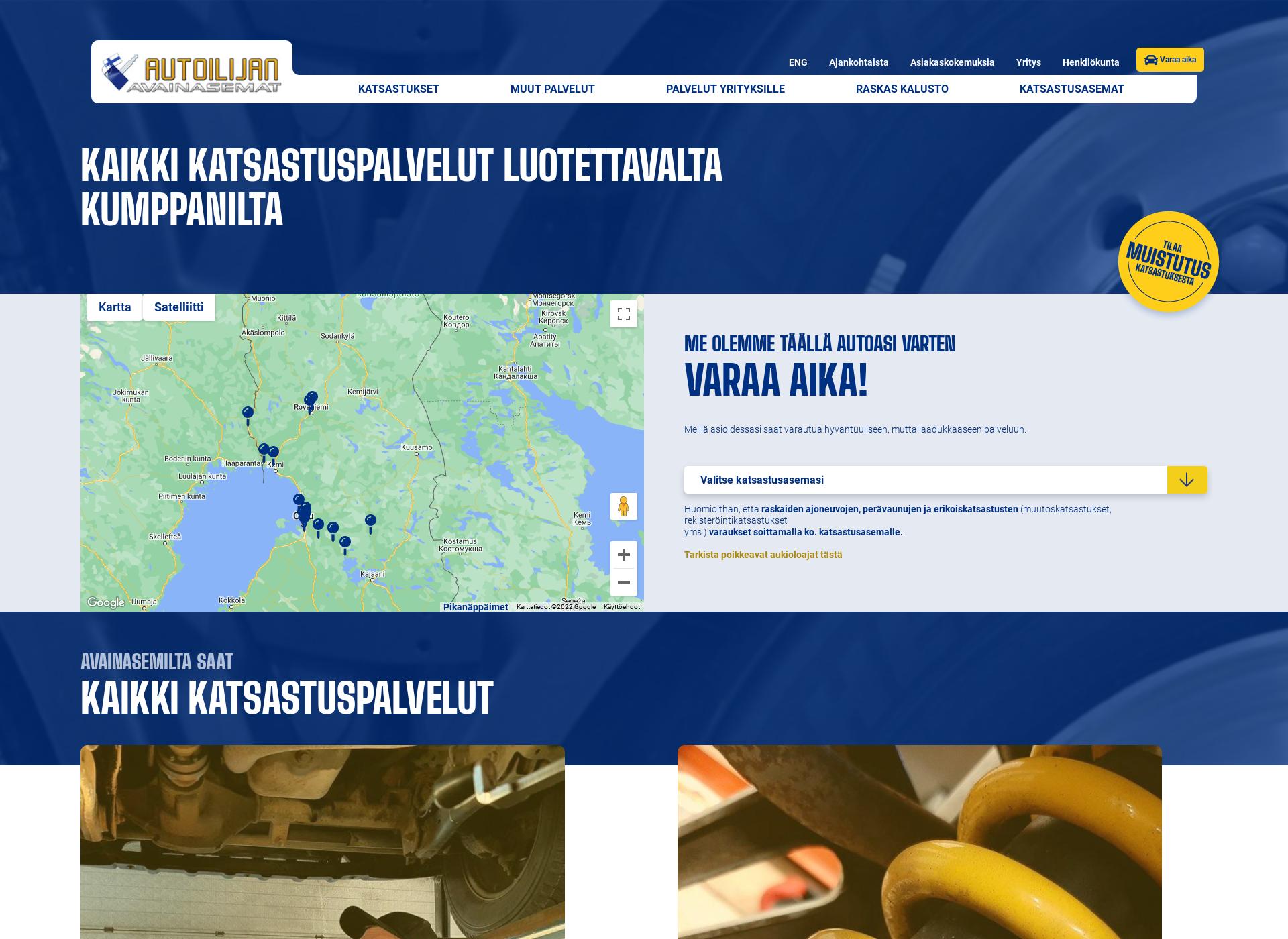 Skärmdump för avainasemat.fi