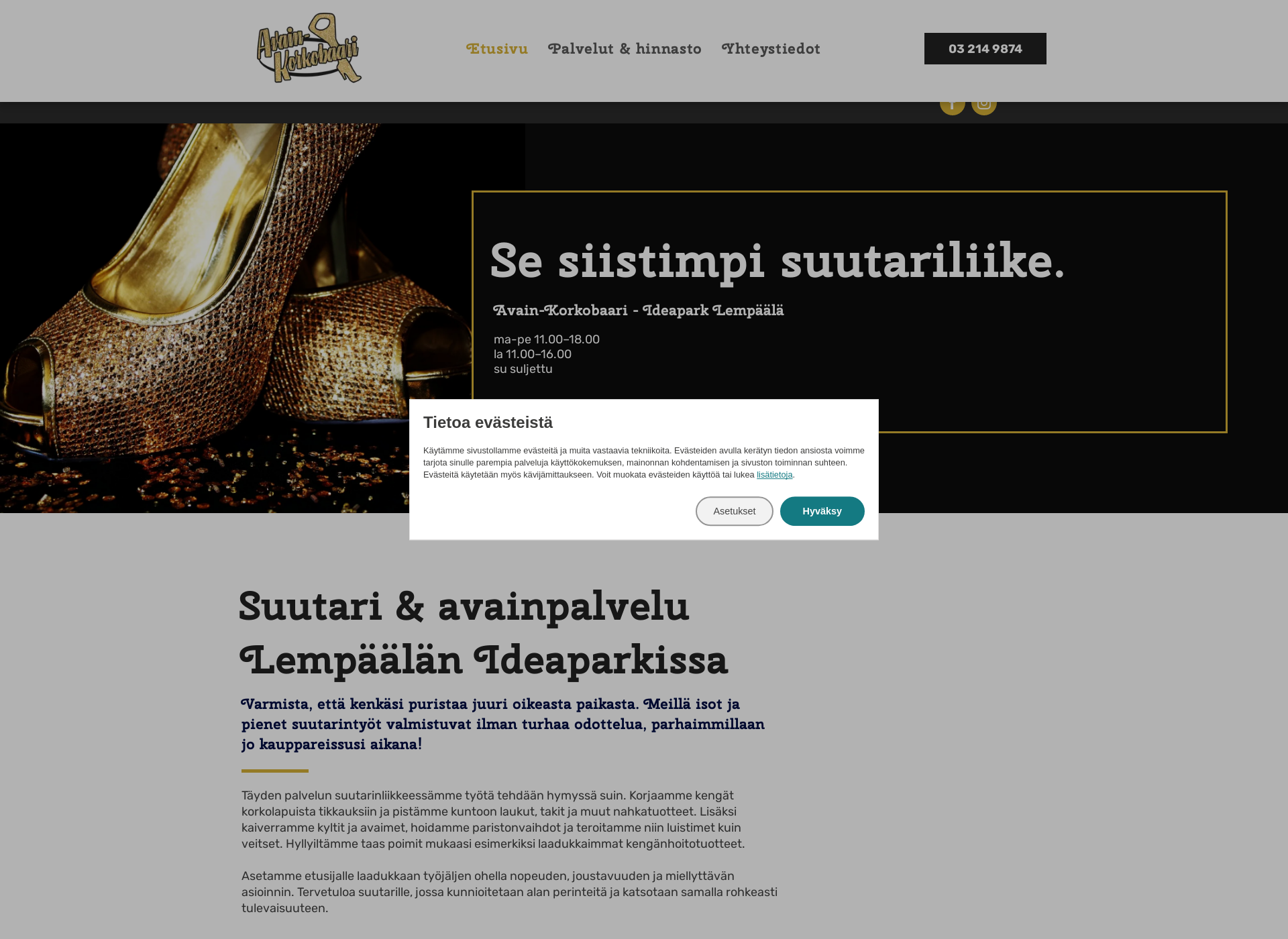 Screenshot for avainkorkobaari.fi