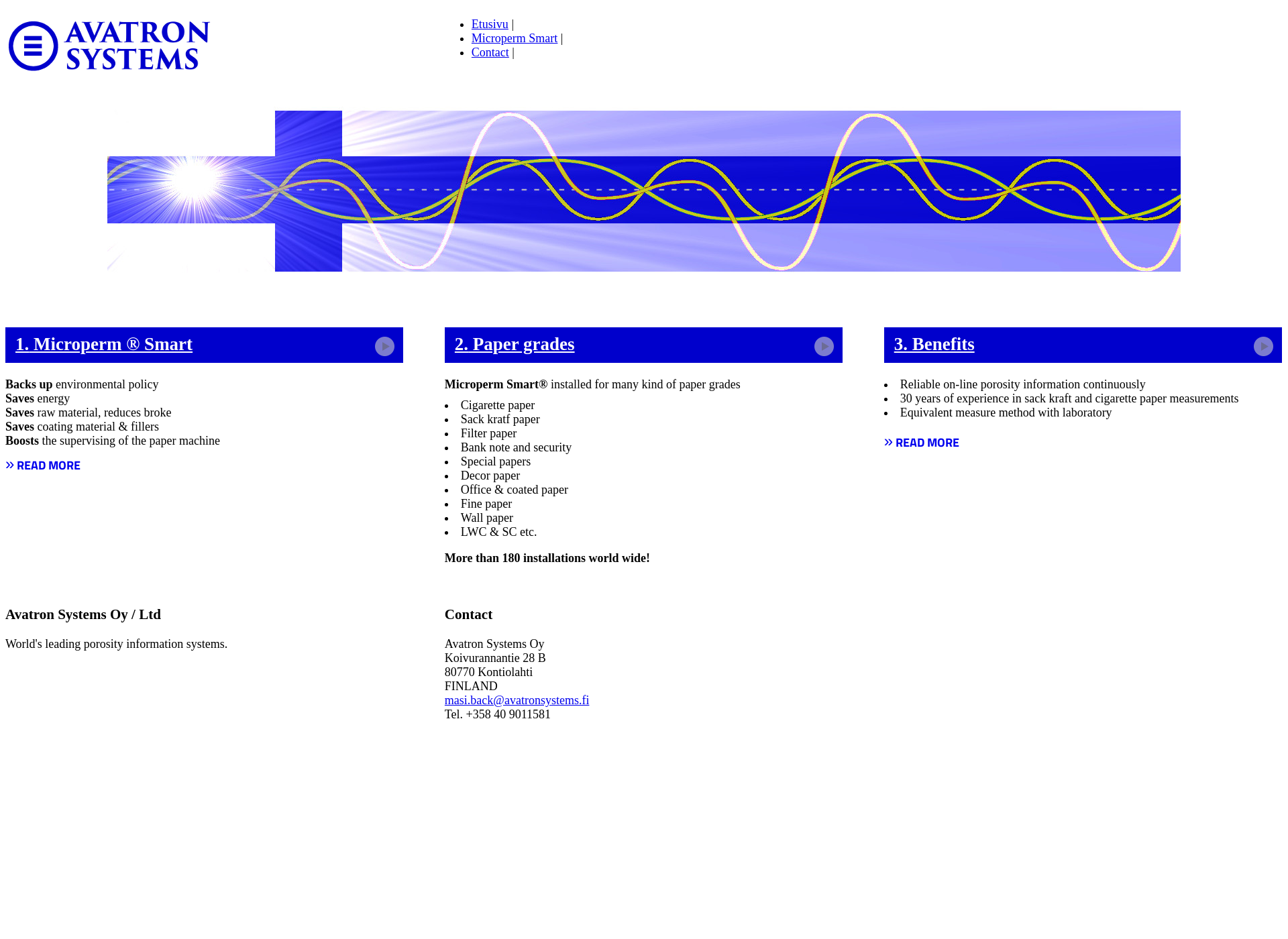 Screenshot for avatronsystems.fi