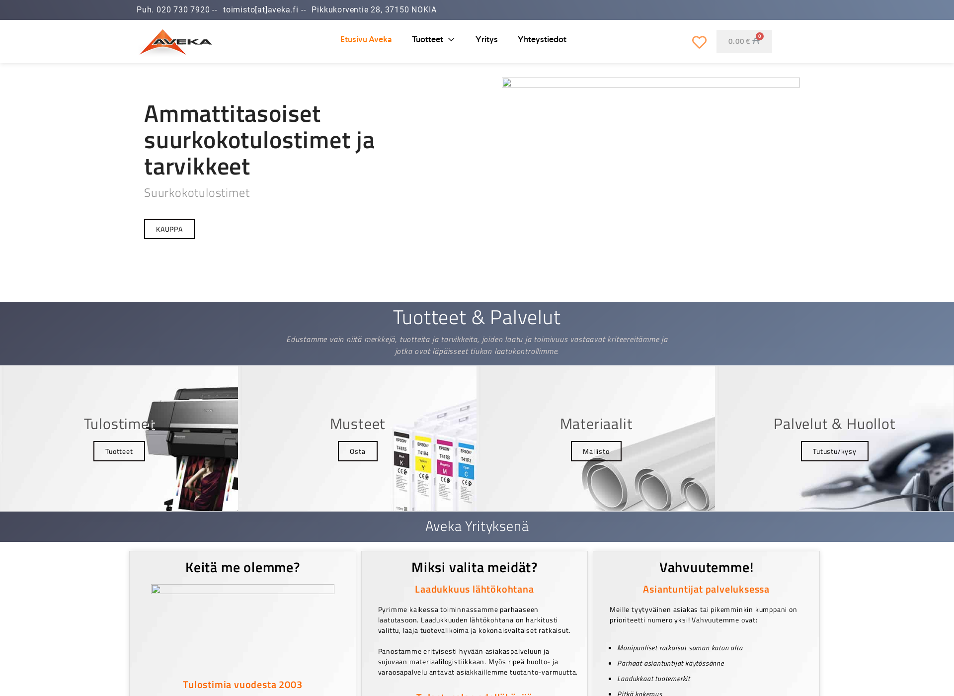 Screenshot for aveka.fi