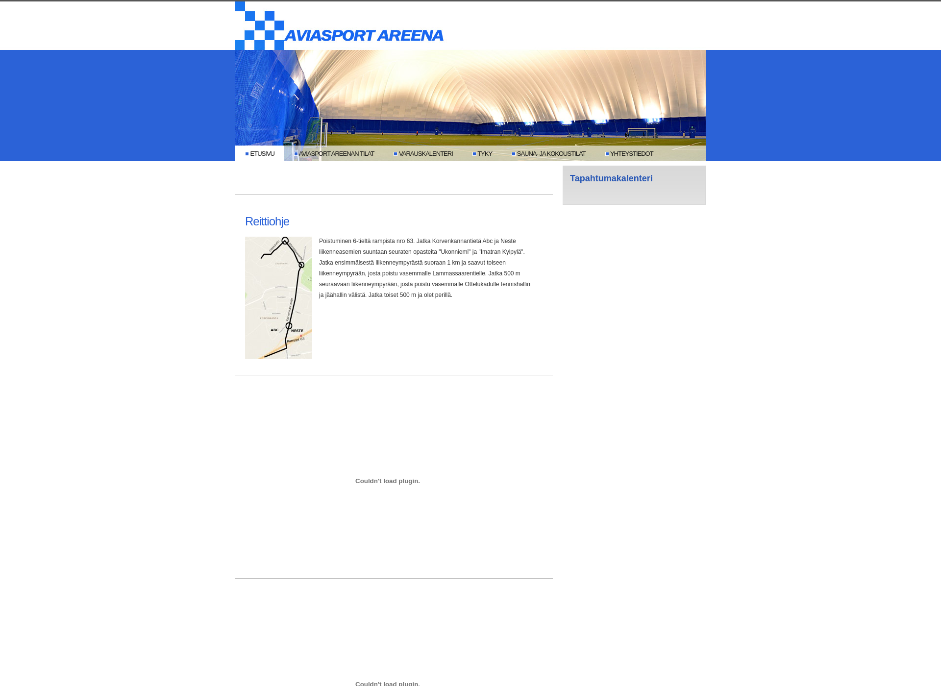 Screenshot for aviasportareena.fi