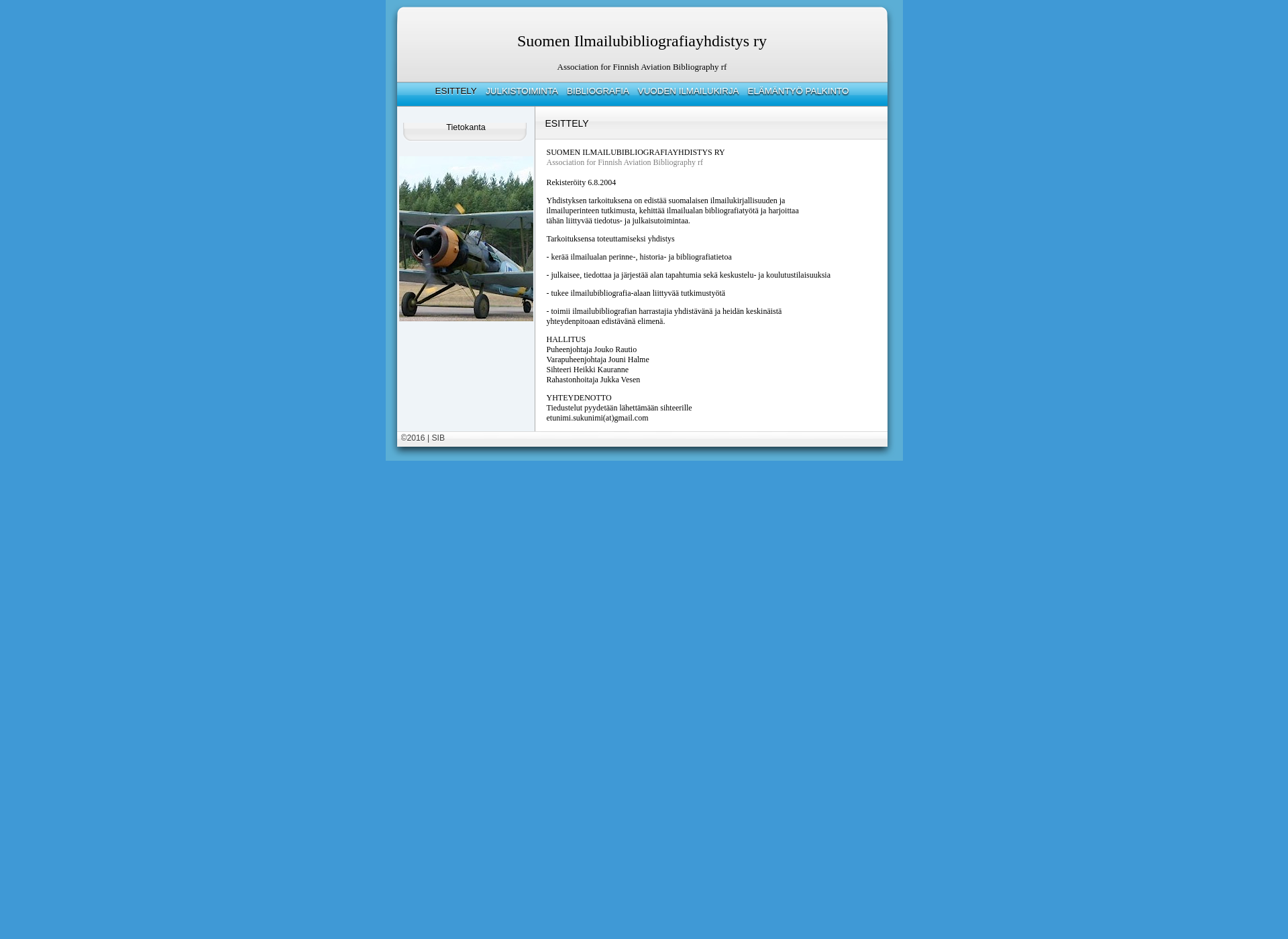 Skärmdump för aviationbibliography.fi
