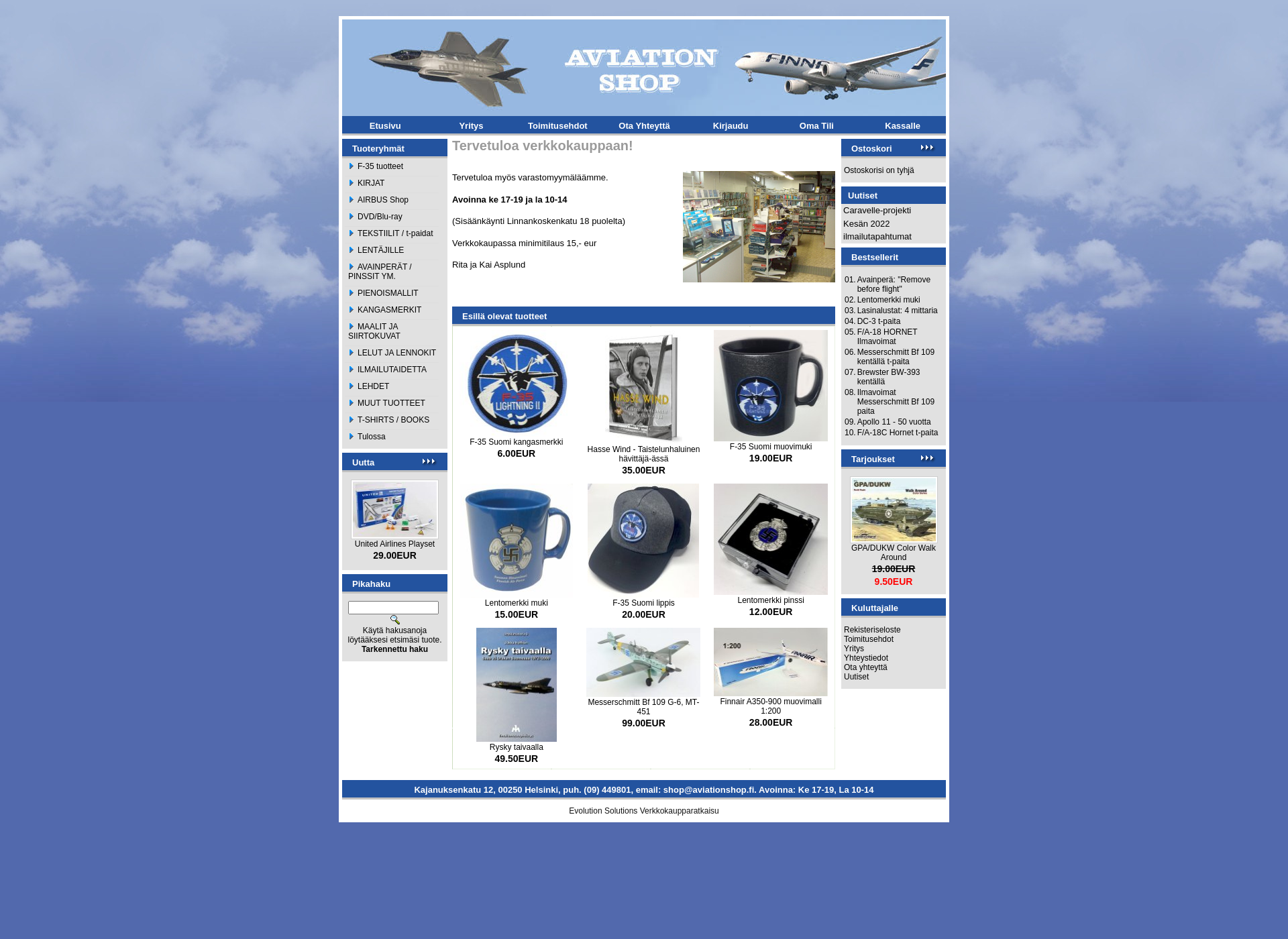 Screenshot for aviationshop.fi