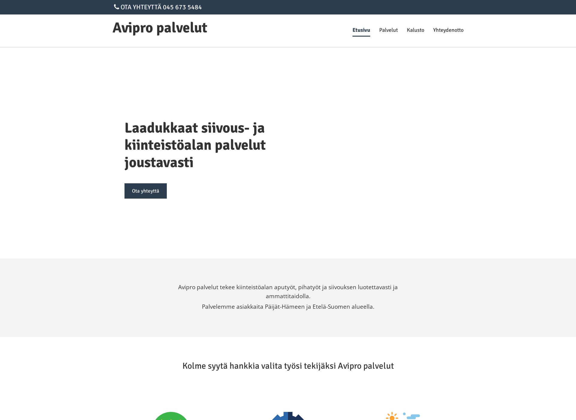 Skärmdump för avipro.fi