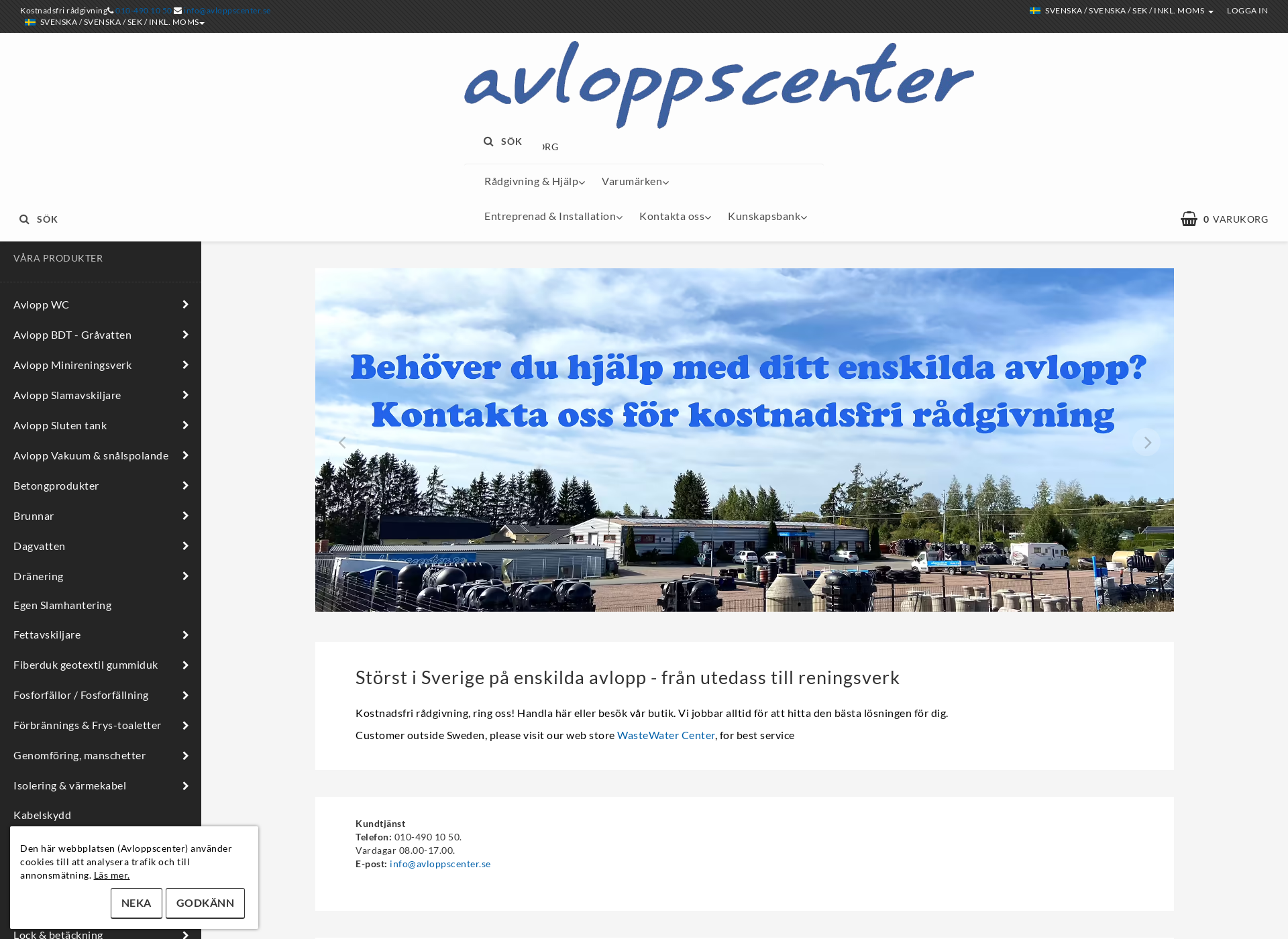 Screenshot for avloppcenter.fi