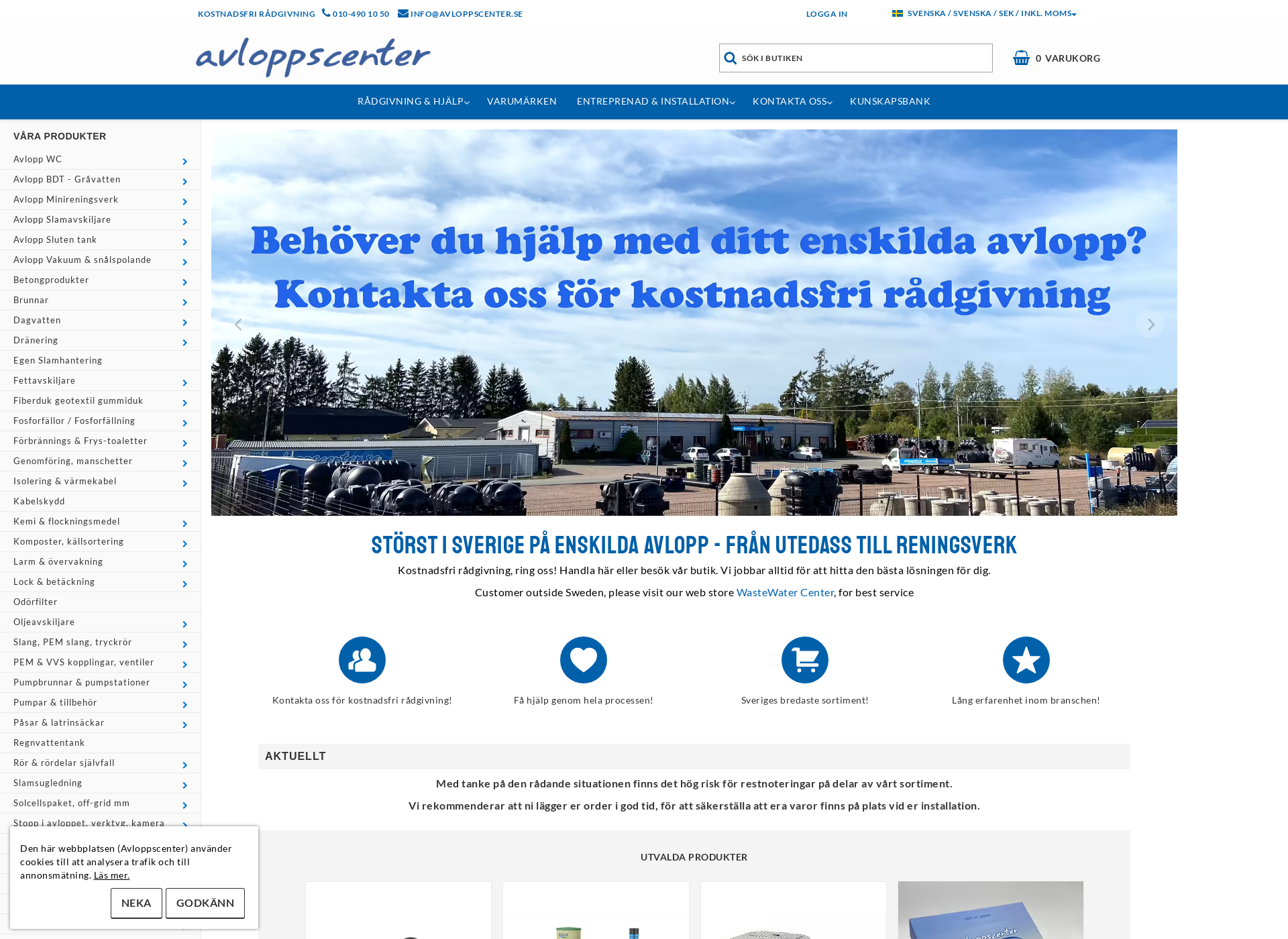 Screenshot for avloppscenter.fi