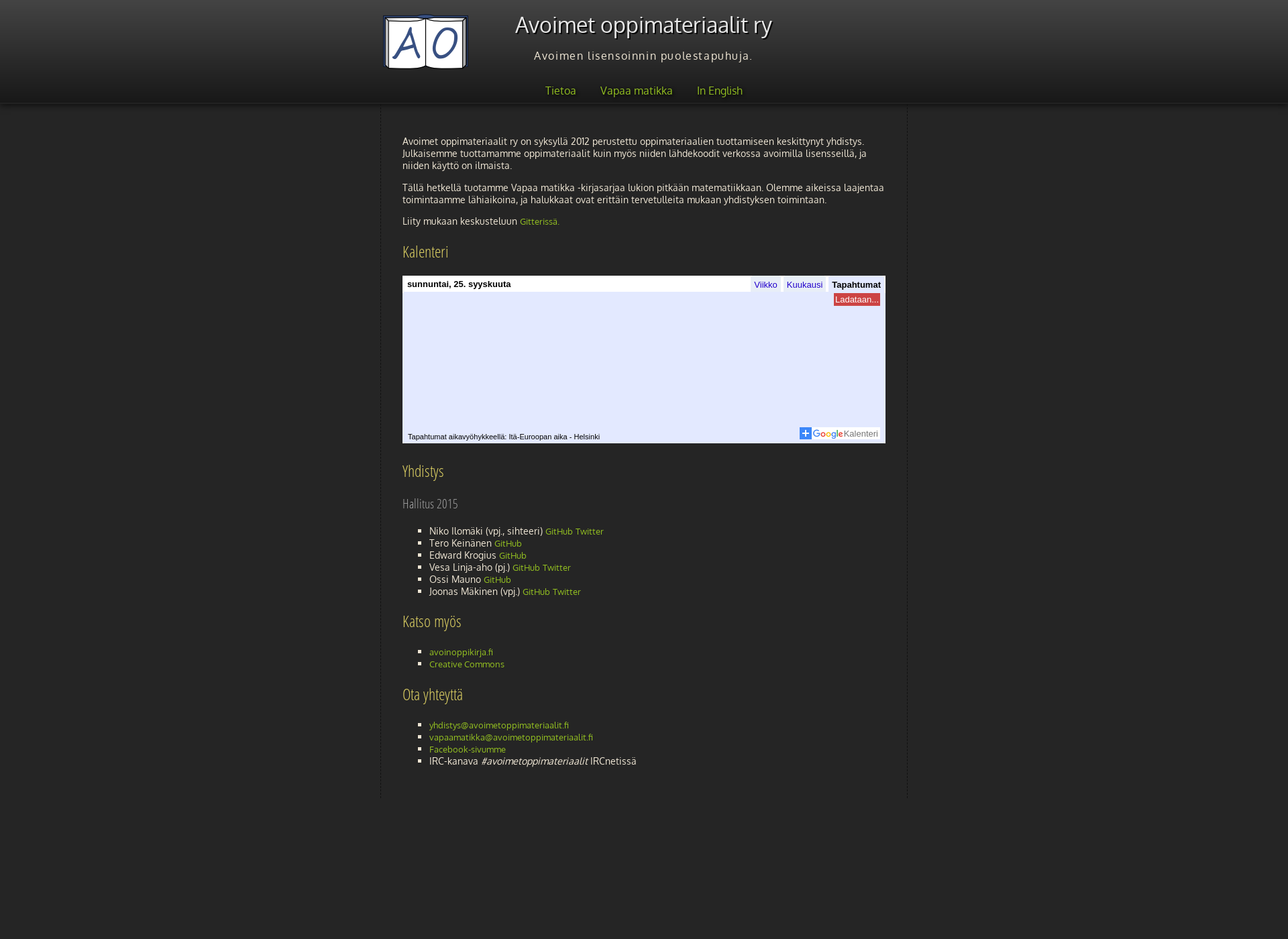 Screenshot for avoimetoppimateriaalit.fi