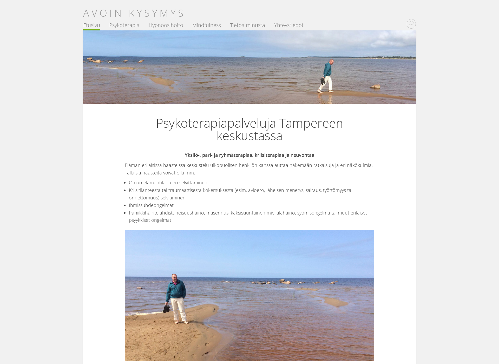 Skärmdump för avoinkysymys.fi